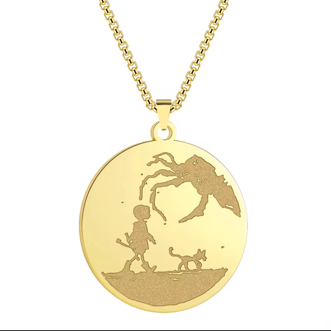 Other CORALINE Stainless Steel Necklace Circle Disc Pendant NEW Size ONE SIZE - 1 Thumbnail