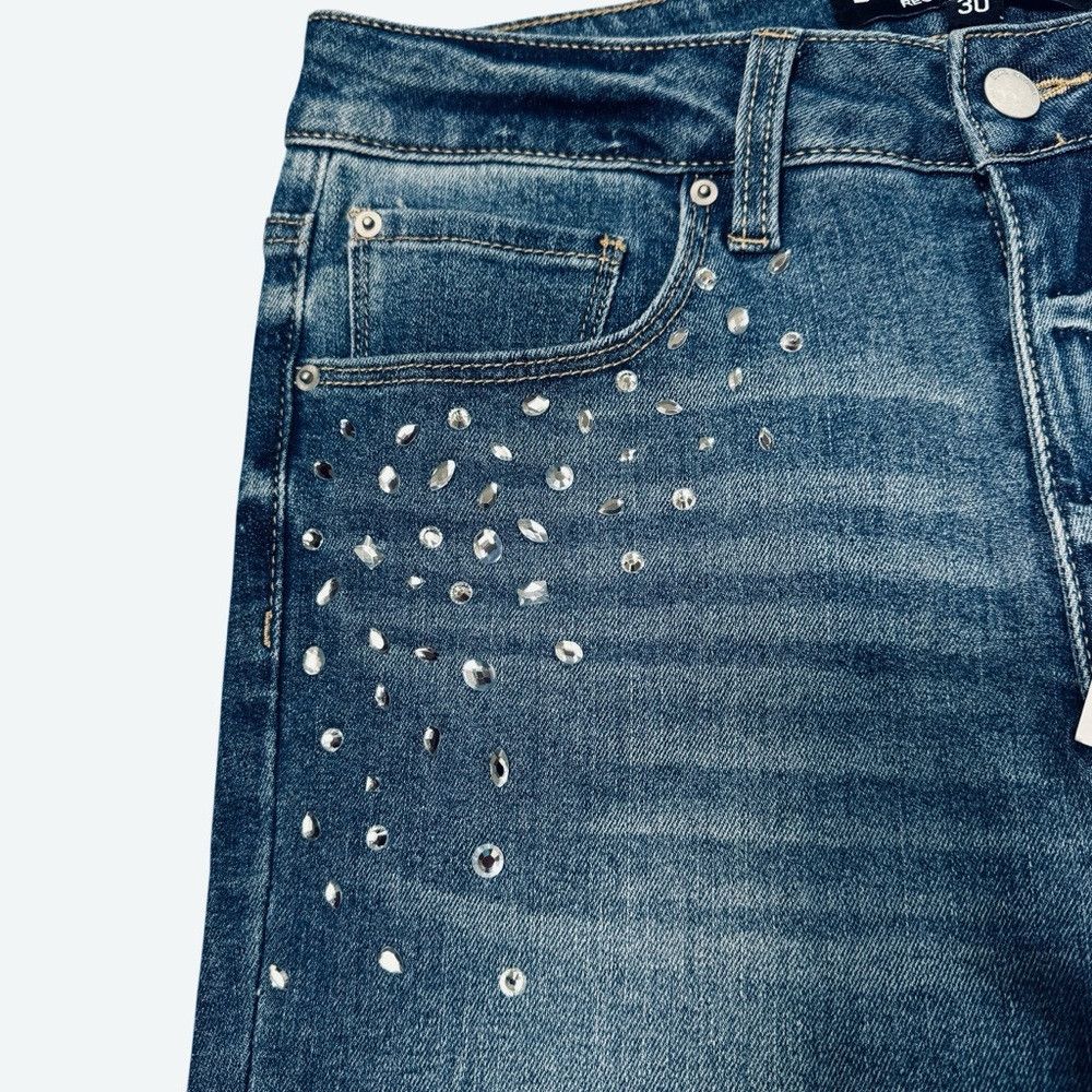 Other NWT New $169 Blue Revival Rhinestones Straight Leg Jeans Si Size 30" / US 8 / IT 44 - 5 Thumbnail