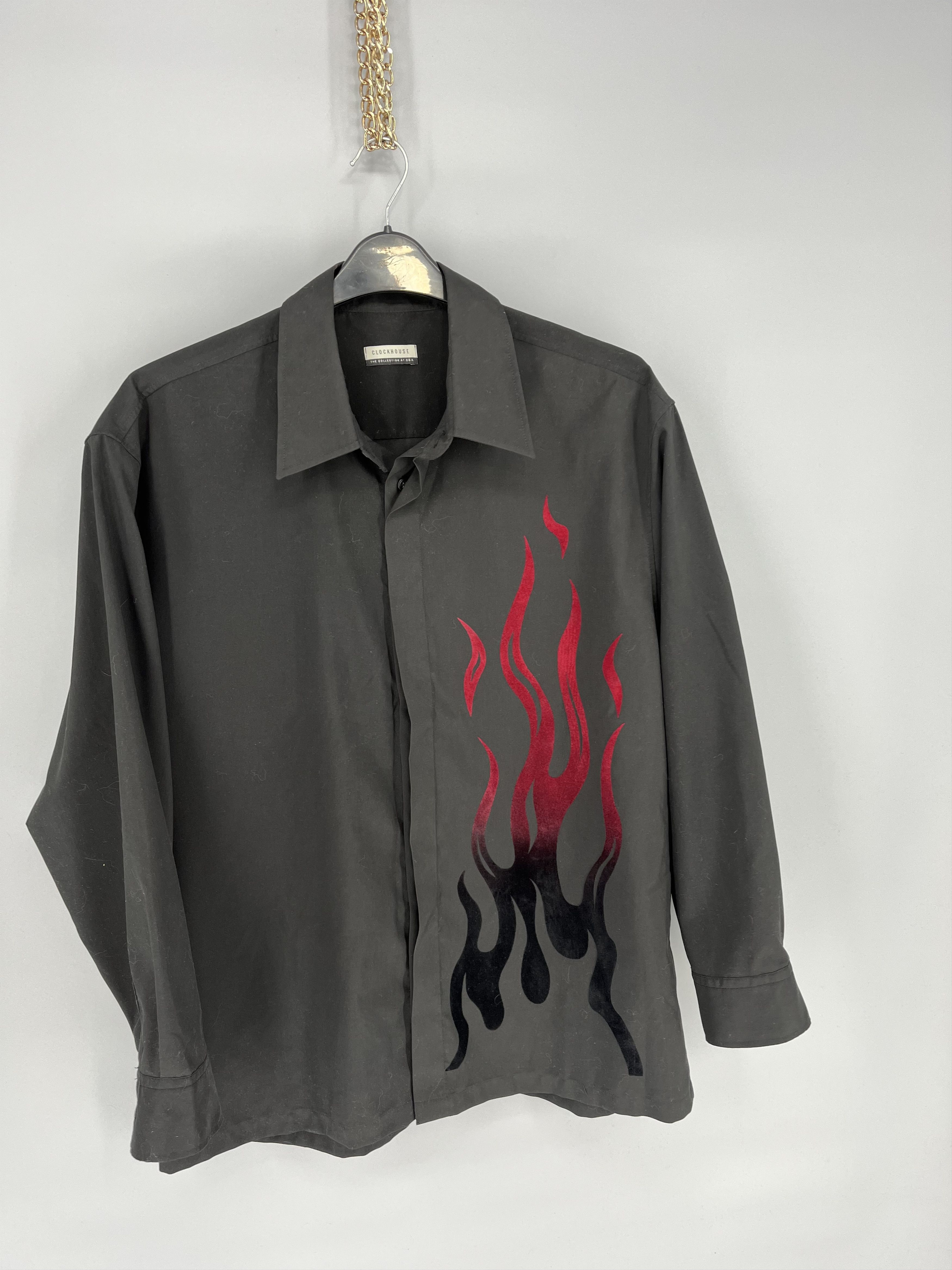 Japanese Brand Vintage Hawaiian Red Flames Crazy Japanese Shirt Guy Fieri Size US XL / EU 56 / 4 - 6 Thumbnail