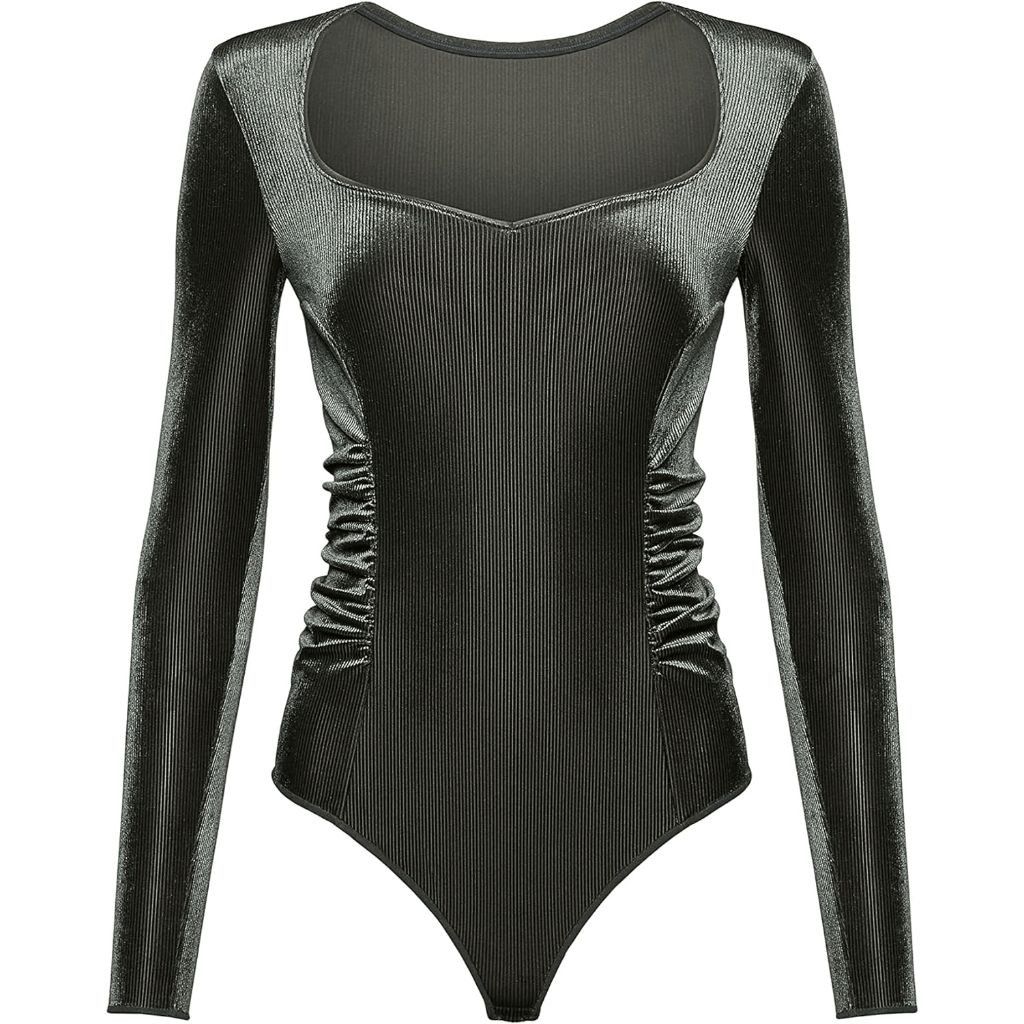 image of NWT Wolford Esmeralda String Bodysuit Top S in Green, Women's (Size Small)