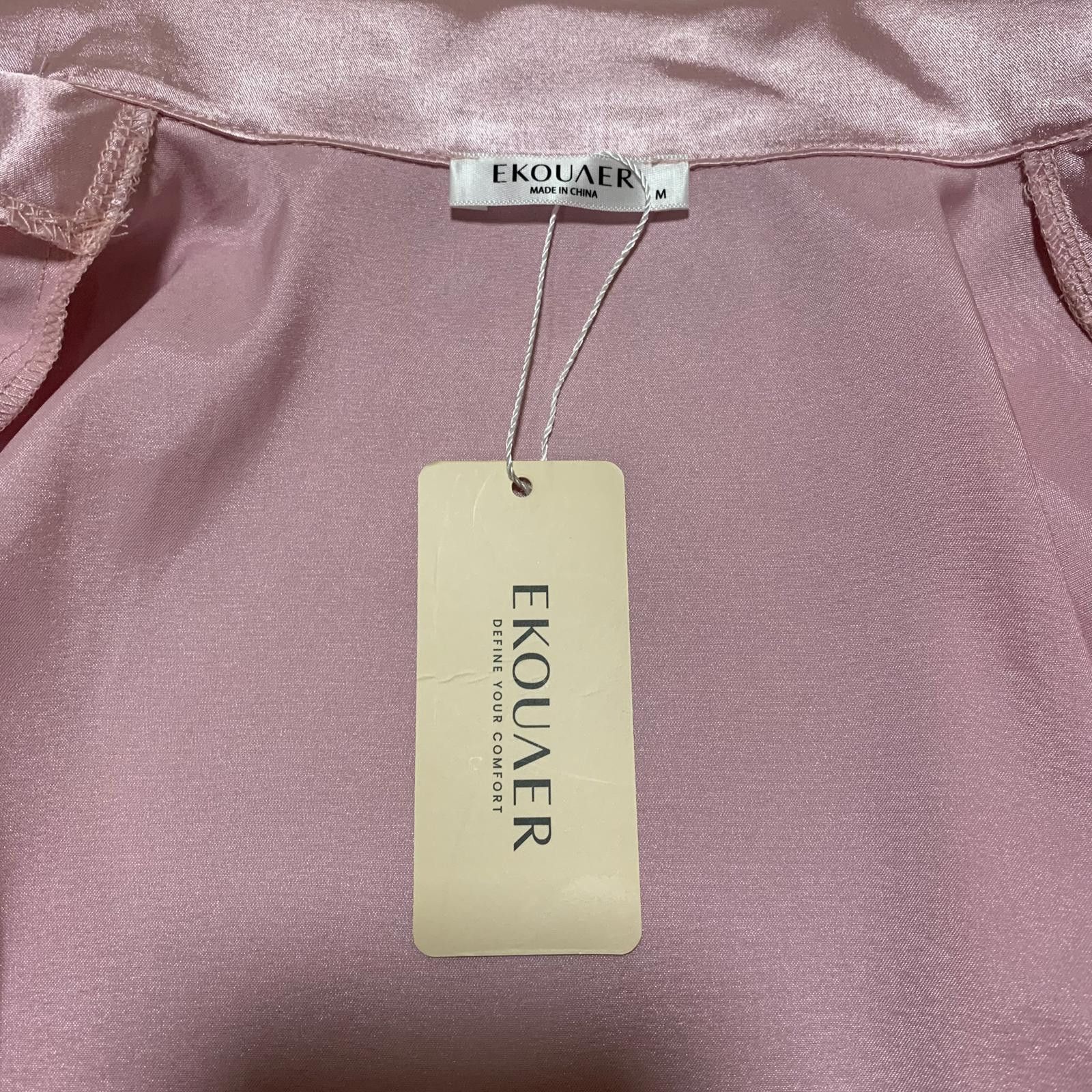 Other Ekouaer Women's Satin Pajama Top Medium Pink Size ONE SIZE - 3 Thumbnail