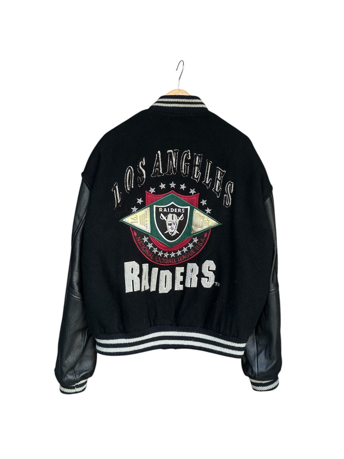 NFL × Vintage Vintage Los Angeles Raiders varsity jacket 1991 NFL leather Size US M / EU 48-50 / 2 - 1 Thumbnail