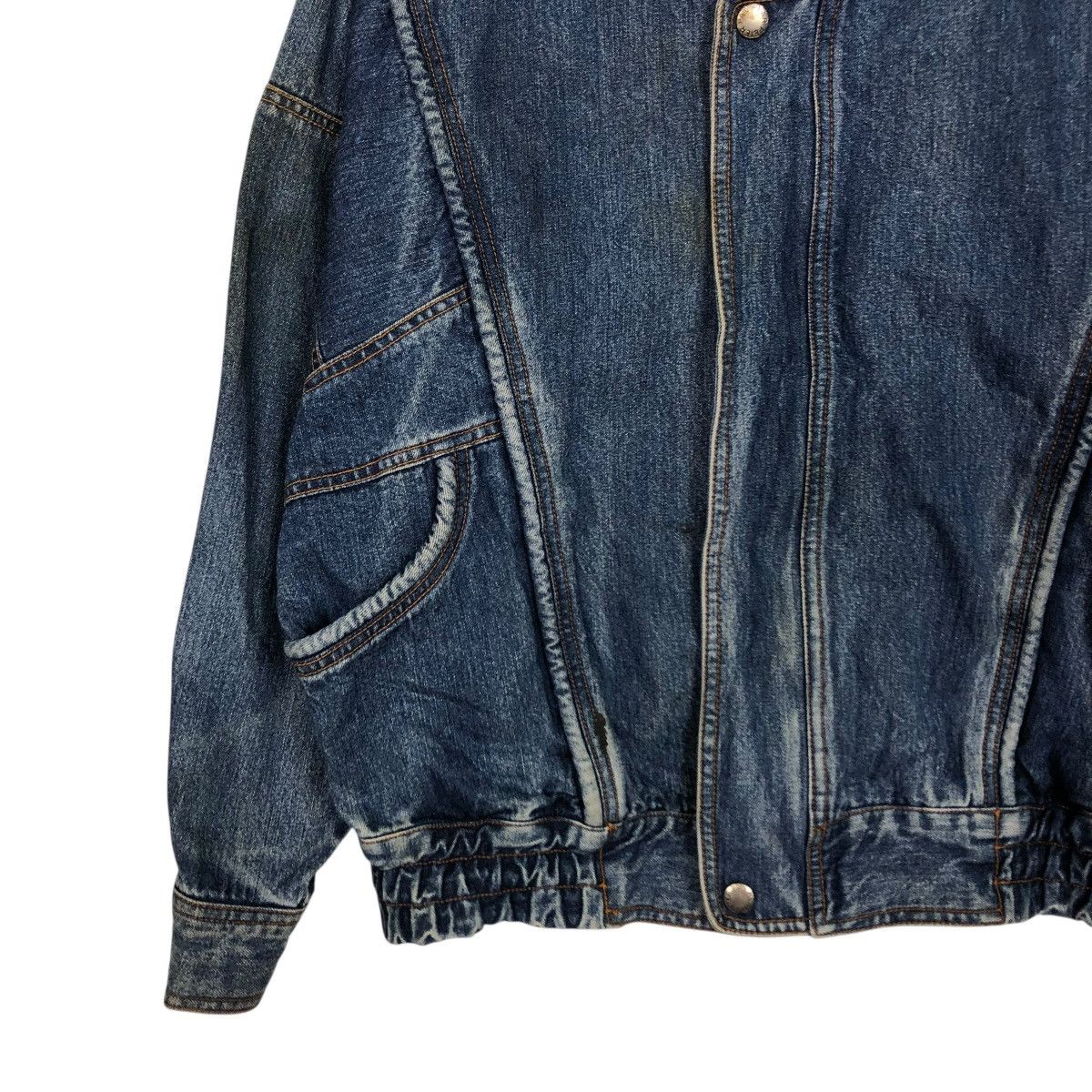 Japanese Brand 🔥VINTAGE BOMBER DENIM JACKET CELL TOKYO JAPAN ISSEY MIYAKE Size US S / EU 44-46 / 1 - 6 Thumbnail