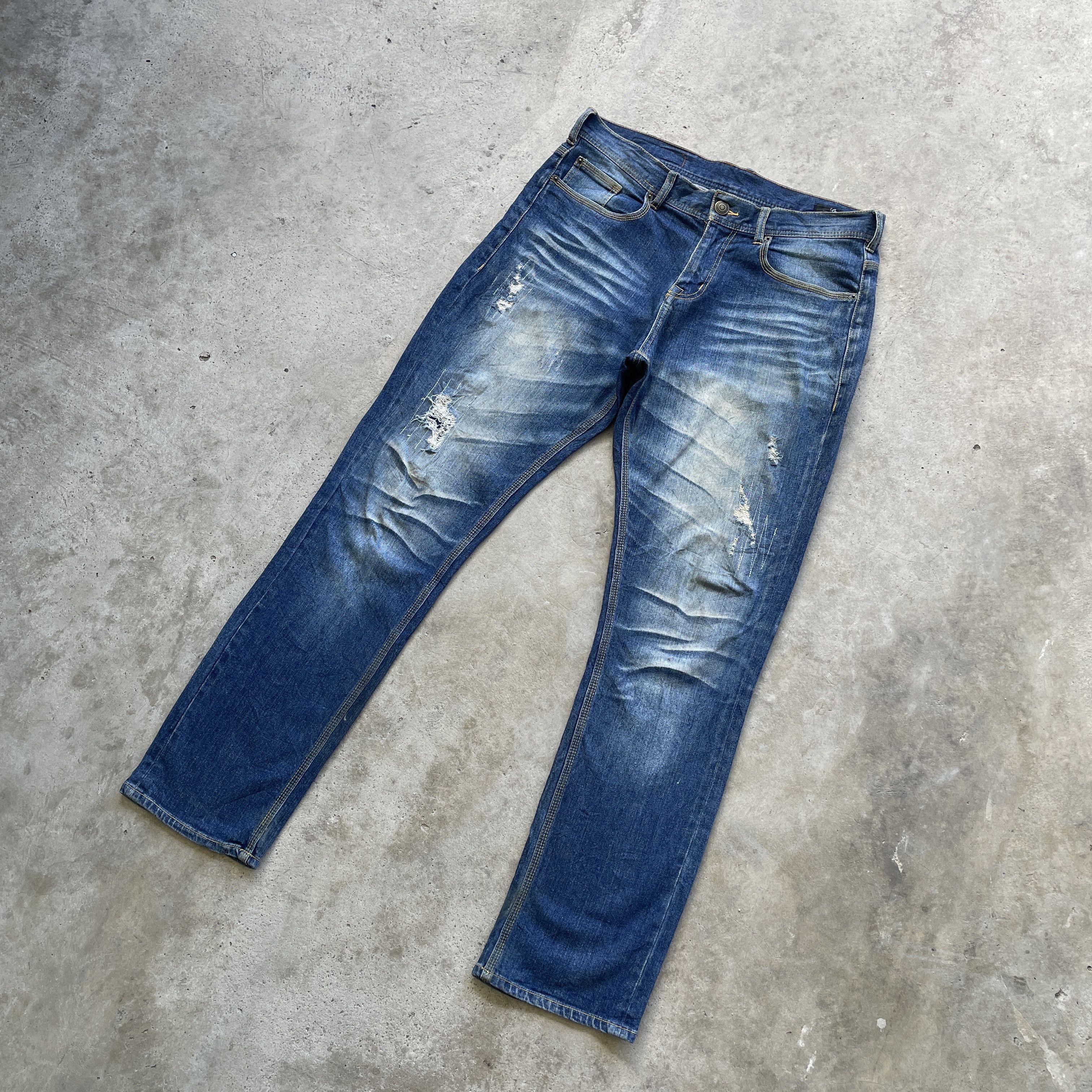Japanese Brand × Jean W34 VINTAGE JAPANESE FADED JEANS DENIM DISTRESSED PANTS Size US 34 / EU 50 - 1 Thumbnail