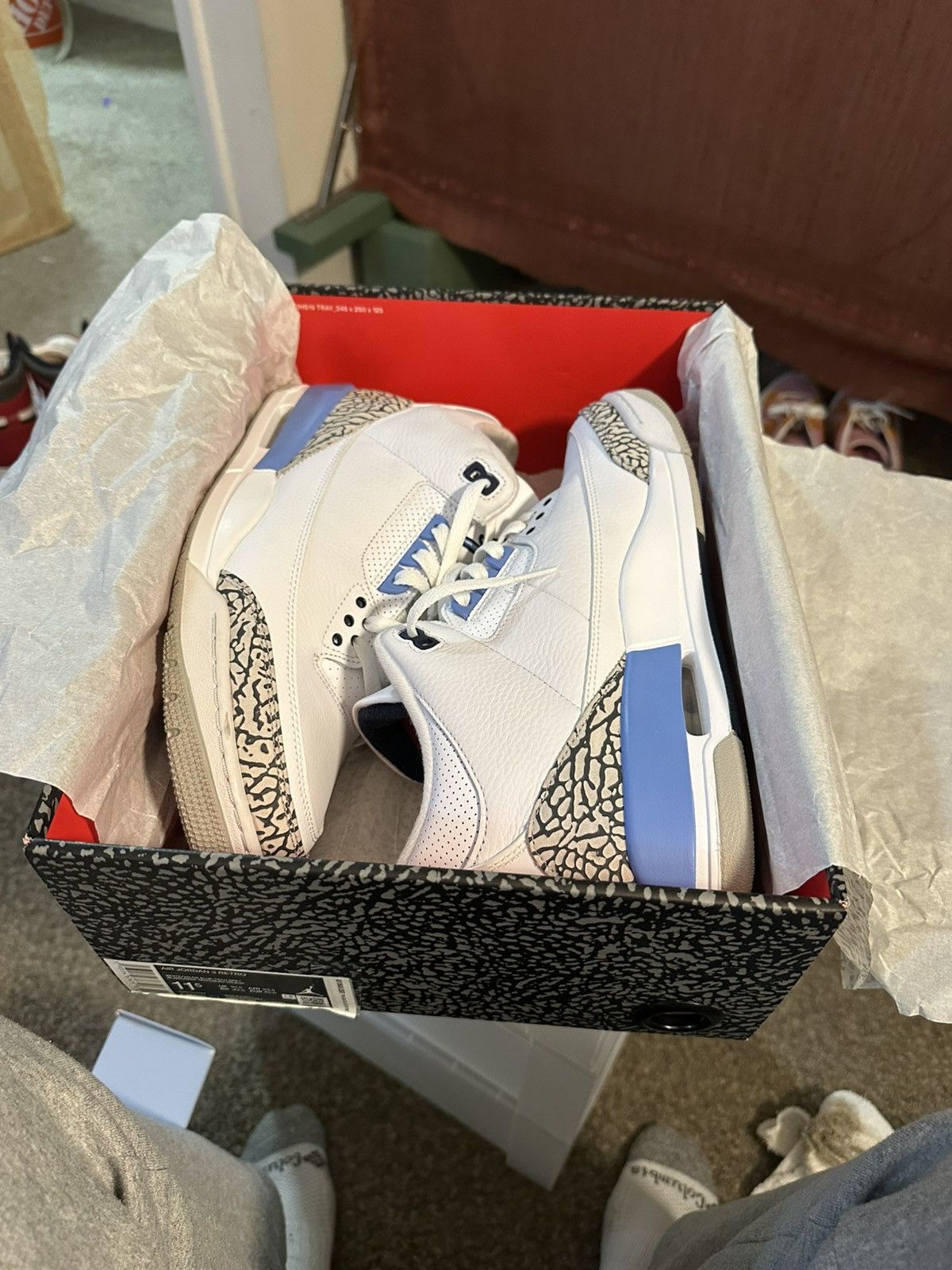 Jordan Brand Retro 3 UNC Size US 11.5 / EU 44-45 - 13 Thumbnail