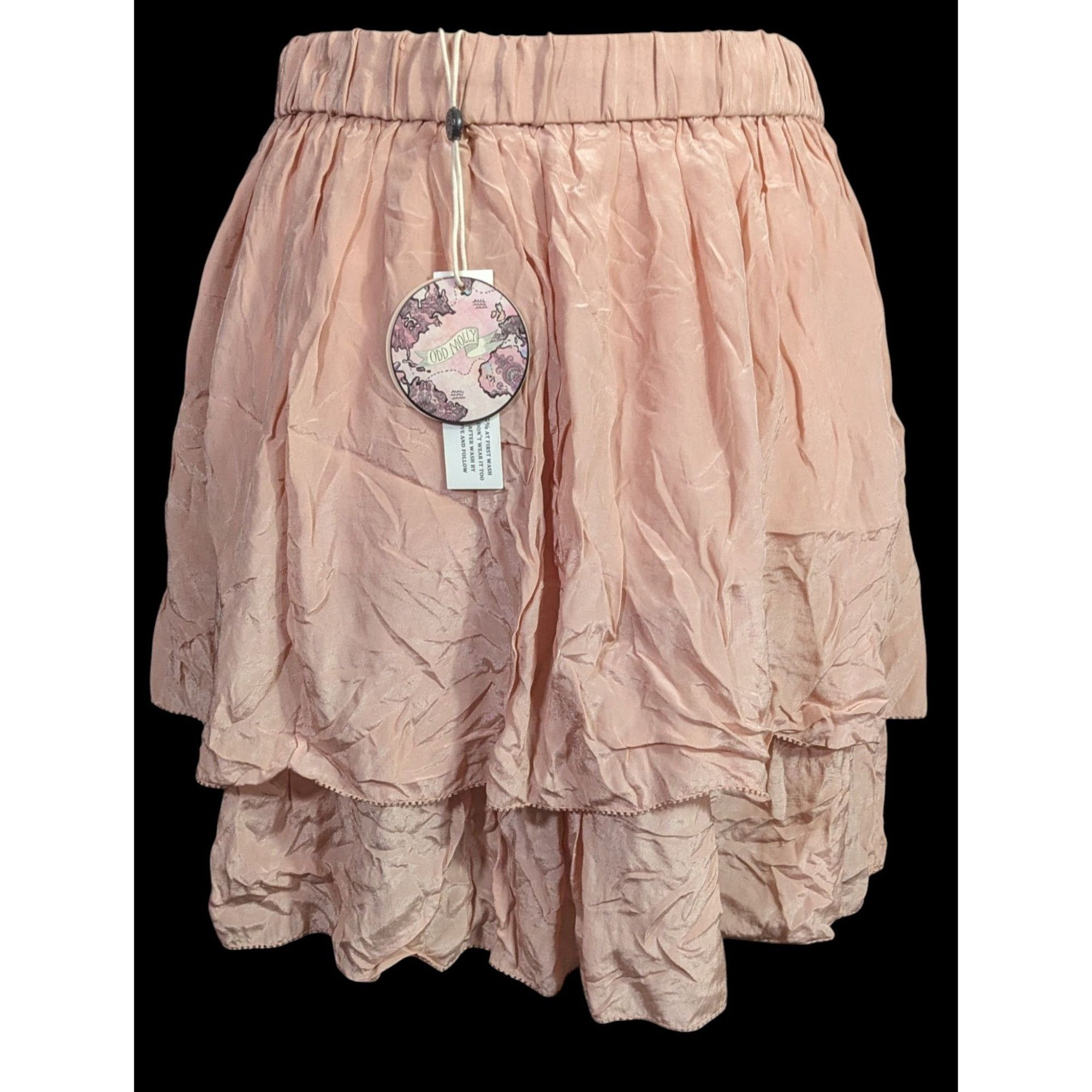 Odd Molly Odd Molly Pink Tiered Skirt 100% Viscose Elastic Waist Size Size 28" / US 6 / IT 42 - 2 Thumbnail