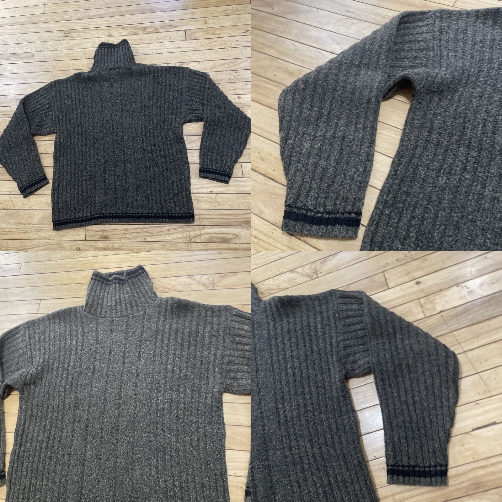 Vintage TAG SPORT vtg 90s Chunky Turtleneck Sweater Brown Black Green Minimal Made USA Sweater Mens L Size US L / EU 52-54 / 3 - 9 Thumbnail