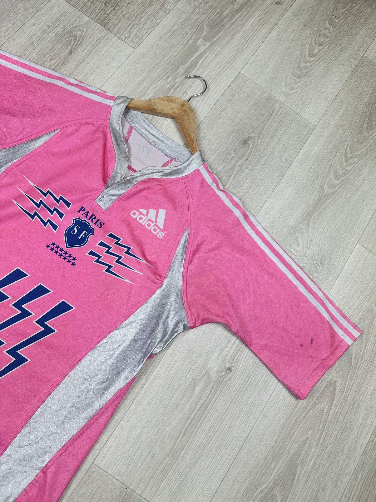 Adidas Vintage Rugby France Paris SF Jersey Blokecore 2007 Size US L / EU 52-54 / 3 - 2 Thumbnail