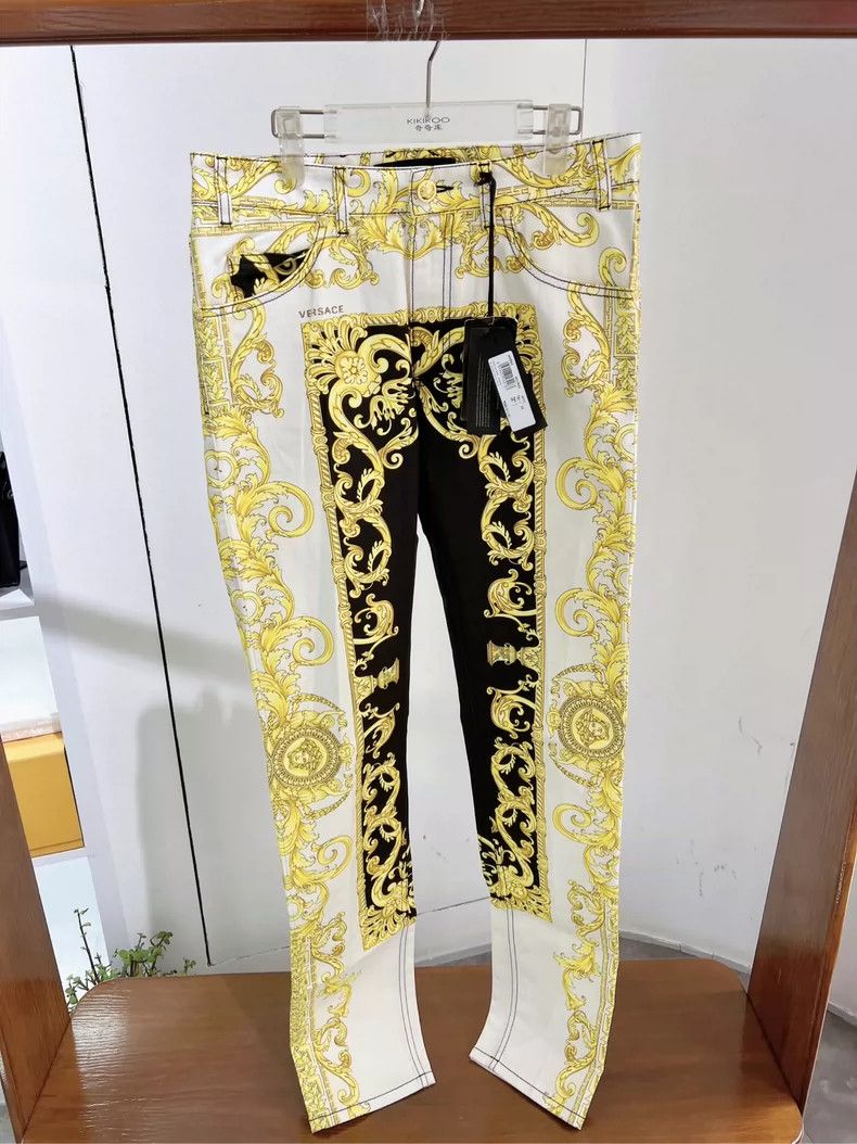 Versace Versace Gold baroque print jeans Size US 31 - 2 Thumbnail