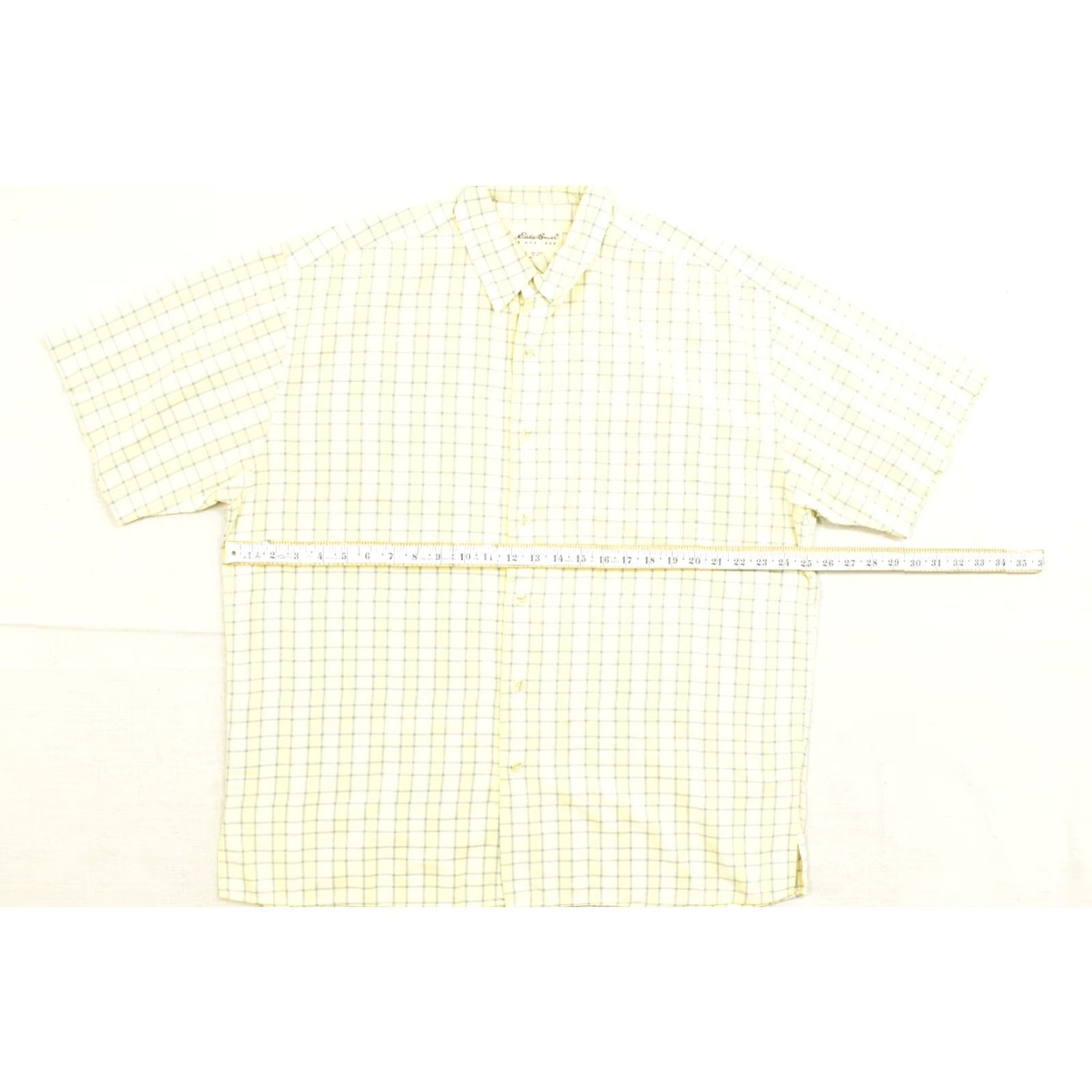Eddie Bauer Eddie Bauer Shirt Button-Down Plaid Short Sleeve Cotton Yellow Blue Mens Large L Pocketed Regular Cap Collar Button-Up Vintage: No Size US L / EU 52-54 / 3 - 3 Thumbnail