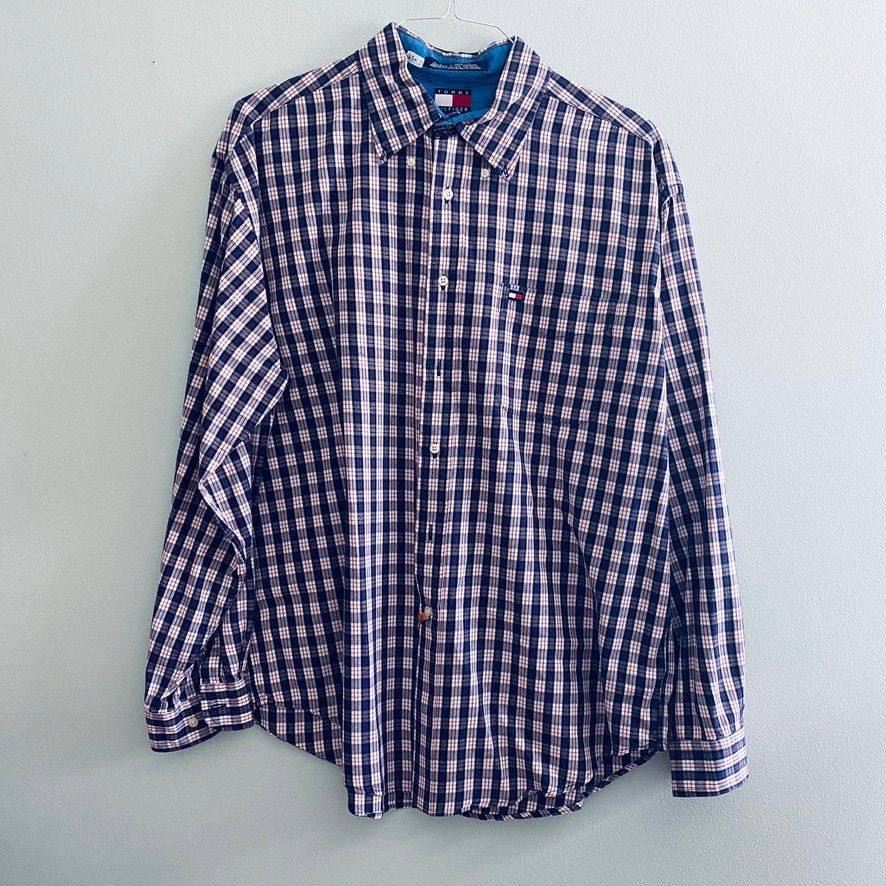 Tommy Hilfiger Tommy Hilfiger navy plaid button down Size US XL / EU 56 / 4 - 2 Thumbnail