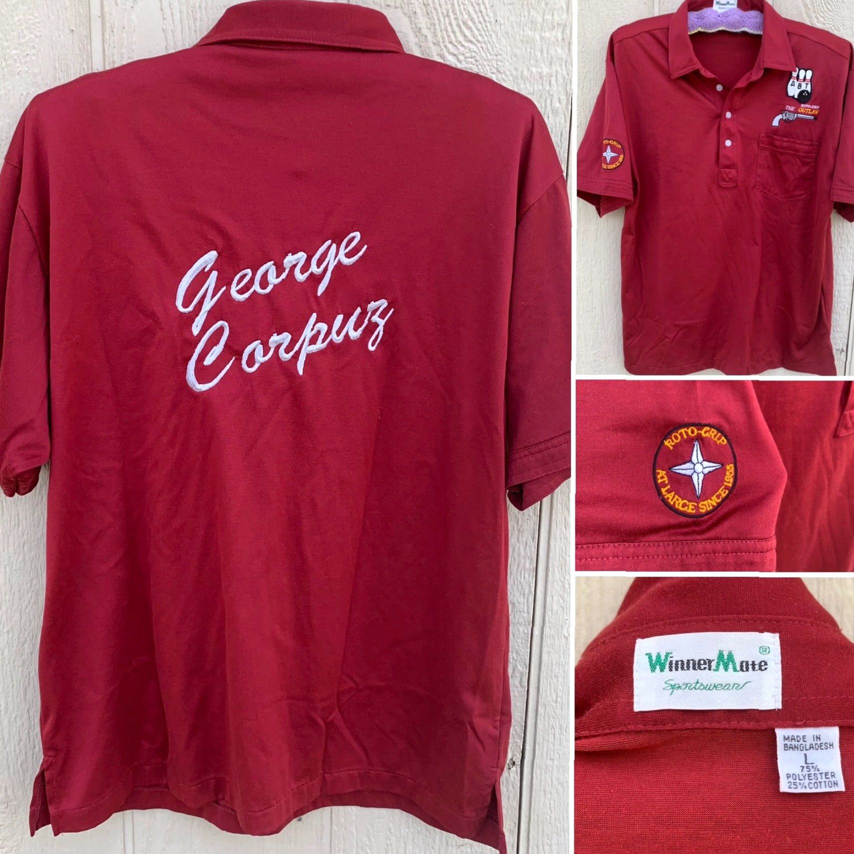 Vintage VINTAGE ABT Roto-Grip The Outlaw Pocket Polo Bowling Shirt (name on back) L shirt Mens Size US L / EU 52-54 / 3 - 2 Thumbnail