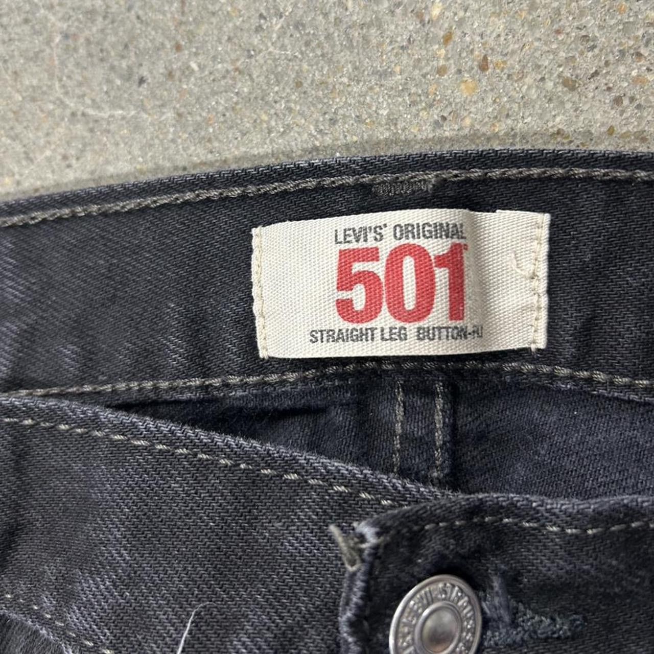 Levi's Levi’s Black 501 Blank Tab Button Fly Grunge Jeans Size 34 Size US 34 / EU 50 - 5 Thumbnail