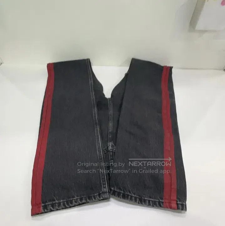 Balenciaga Balenciaga Stylish Black Denim Trousers with Stripes. Size US 28 / EU 44 - 6 Thumbnail