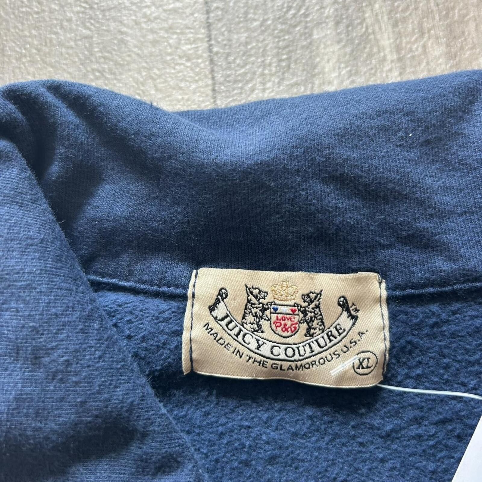 Juicy Couture Jeans Vintage 90’s y2k Juicy Couture navy zip up sweatshirt XL Size XL / US 12-14 / IT 48-50 - 5 Thumbnail