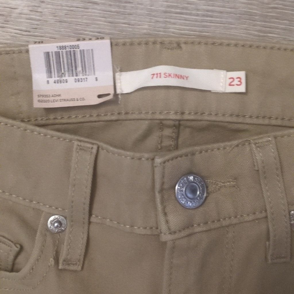 Levi's Levi's Tan 711 Skinny Mid Rise Jeans Size 23x30 Size 23" - 2 Thumbnail