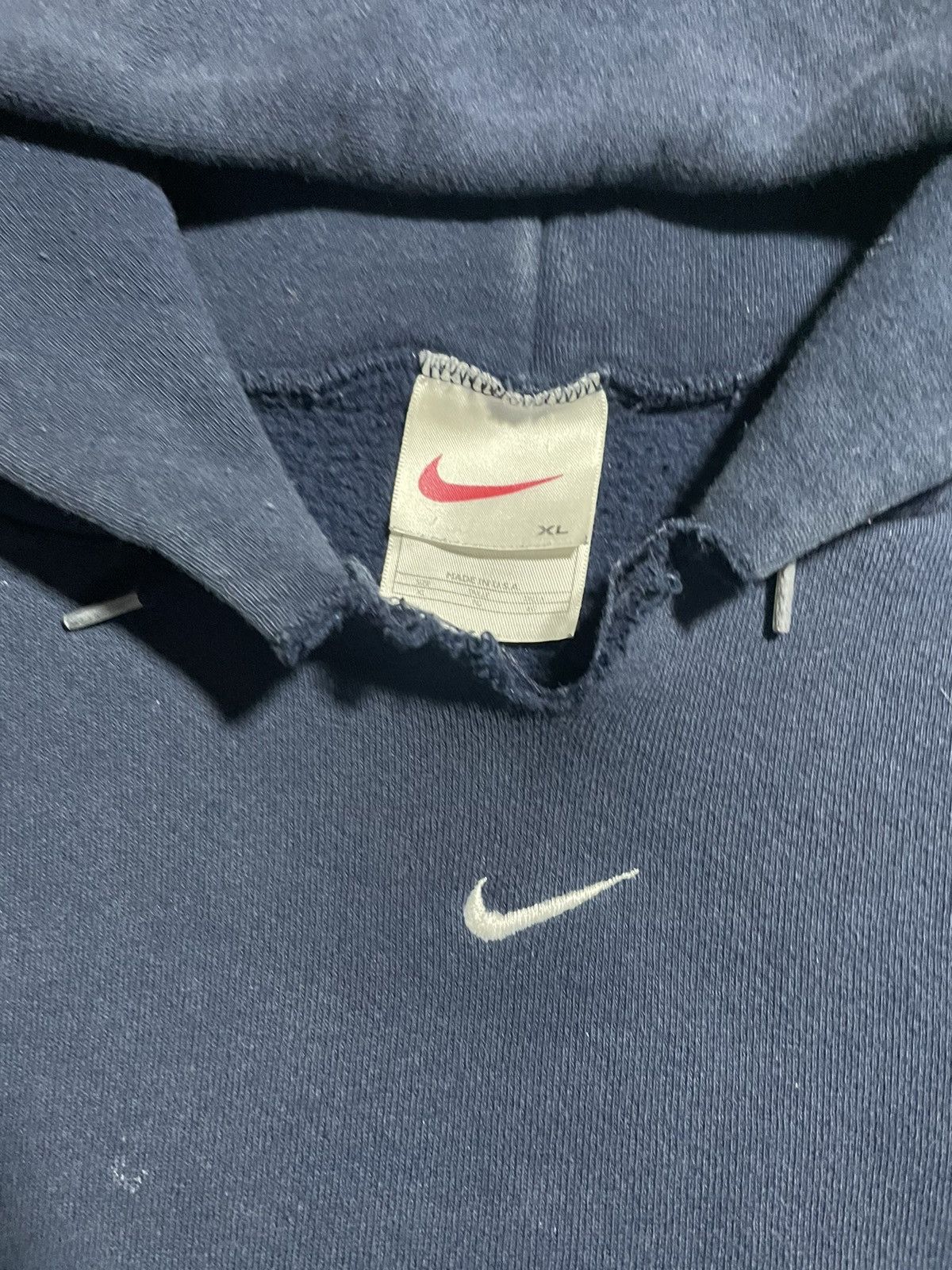 Nike × Vintage Vintage Nike 90s Center Swoosh Hoodie Size US XL / EU 56 / 4 - 3 Thumbnail
