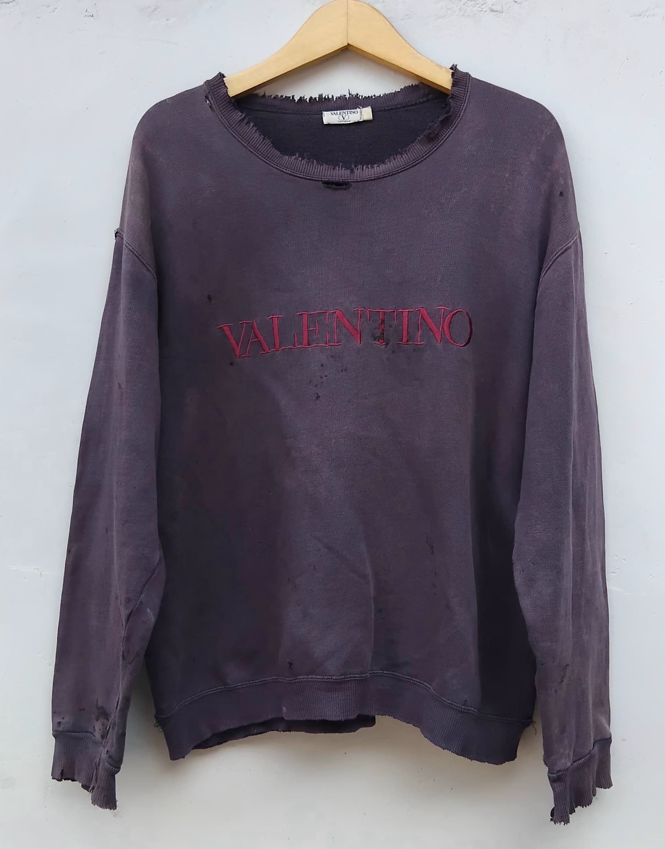 Valentino Vintage Original Valentino distress sweater Size US M / EU 48-50 / 2 - 1 Thumbnail