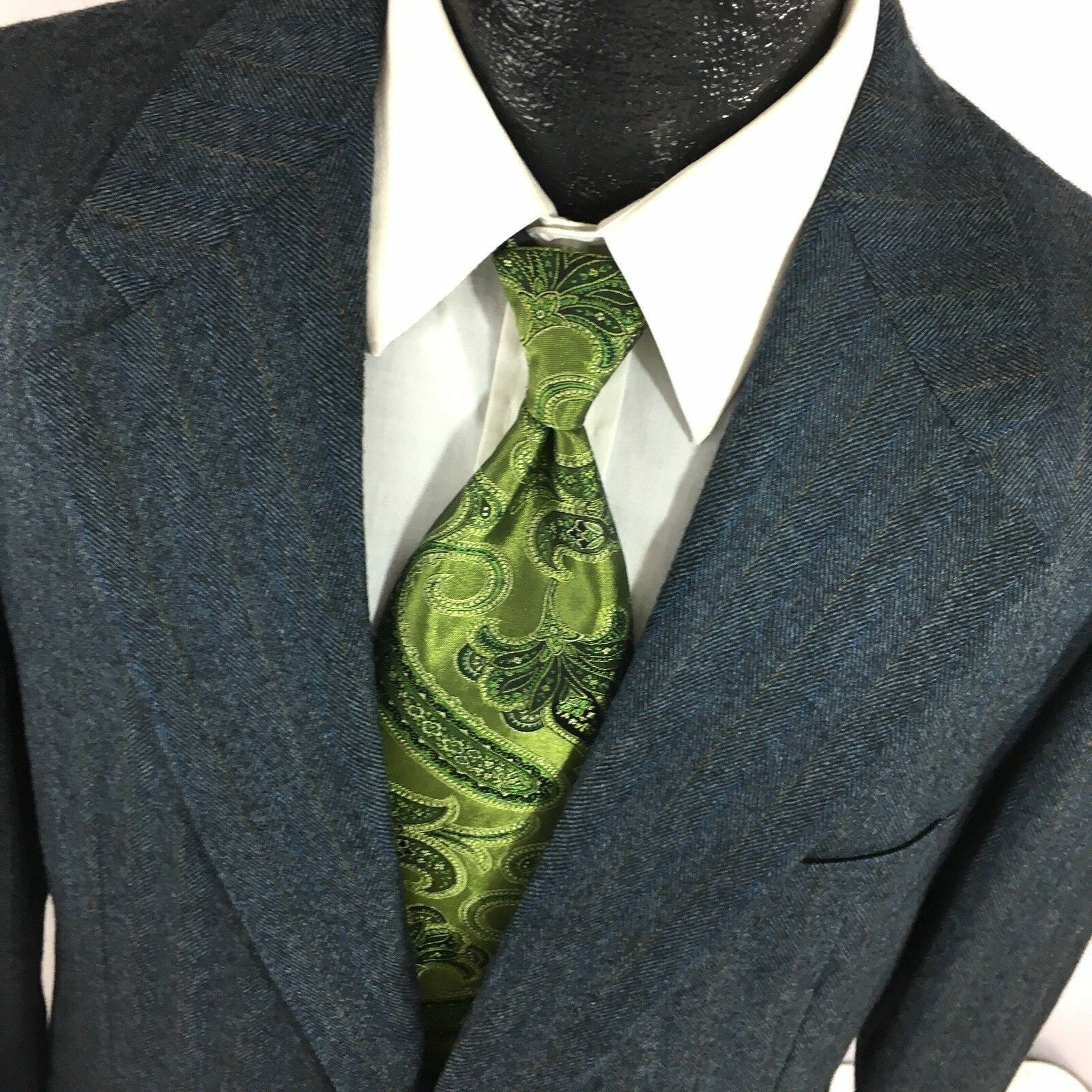Other Vtg Boyd's Blue HERRINGBONE Sport Coat MoD Wool Jacket Size 42R - 2 Thumbnail