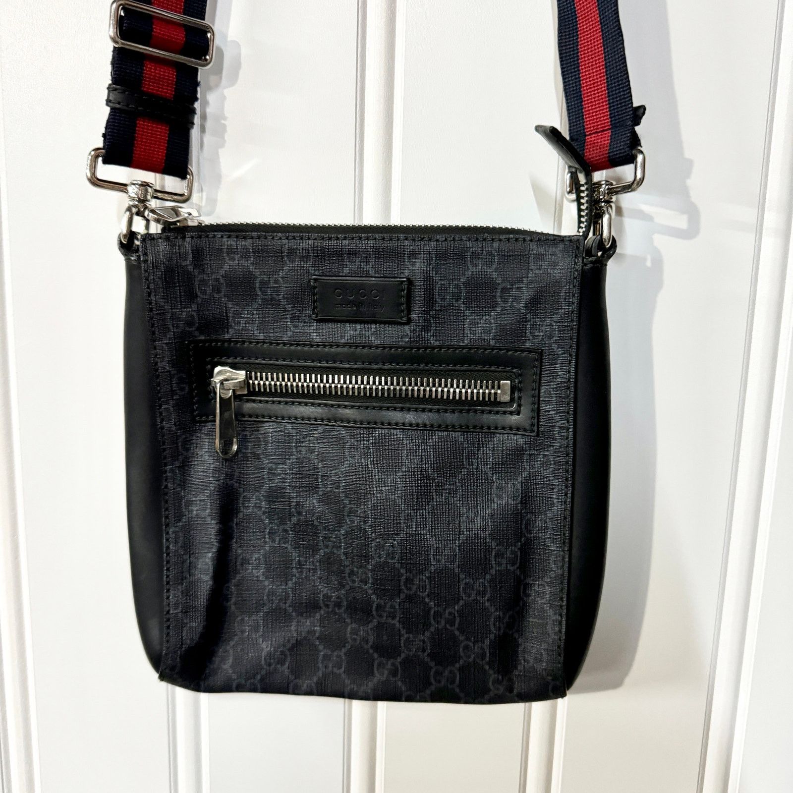 Gucci Gucci GG Supreme Messenger Bag Black/Grey 523599 Authentic Size ONE SIZE - 1 Thumbnail