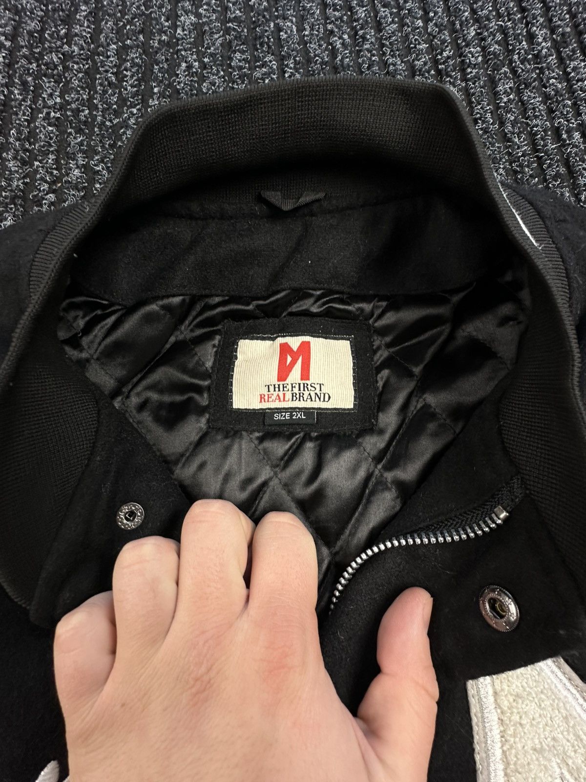 Other Fler Frank White bomber Varsity wool Jacket leather sleeve Size US XXL / EU 58 / 5 - 3 Thumbnail