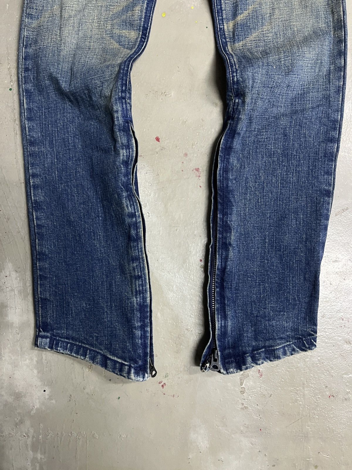 If Six Was Nine Ifsixwasnine Style Whiskered Asymmetrical Zipper Flare Pants Size US 32 / EU 48 - 2 Thumbnail