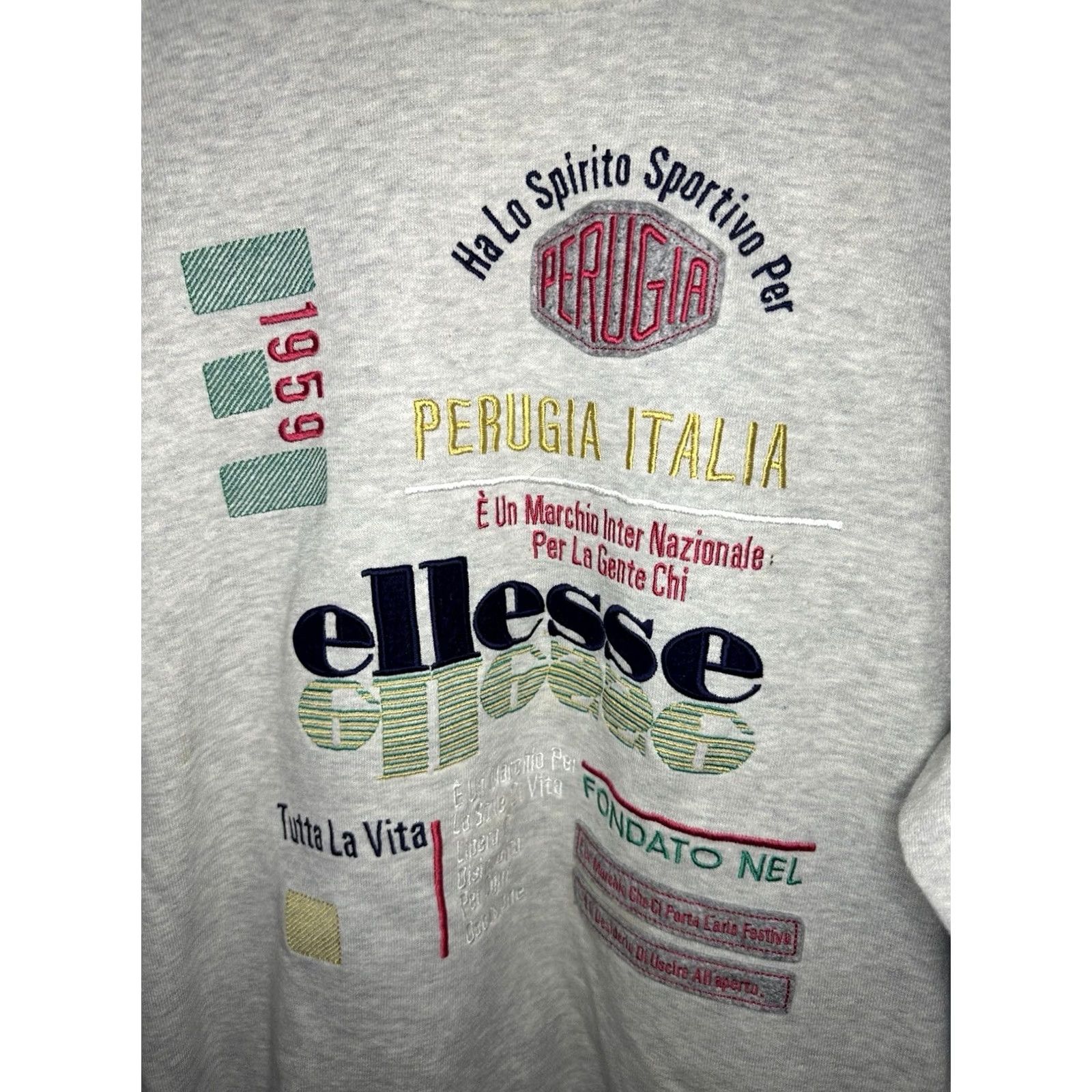 Ellesse VINTAGE Ellesse Sweatshirt Mens L Pullover Crewneck 90s Gray Designer Preppy Size US L / EU 52-54 / 3 - 2 Thumbnail