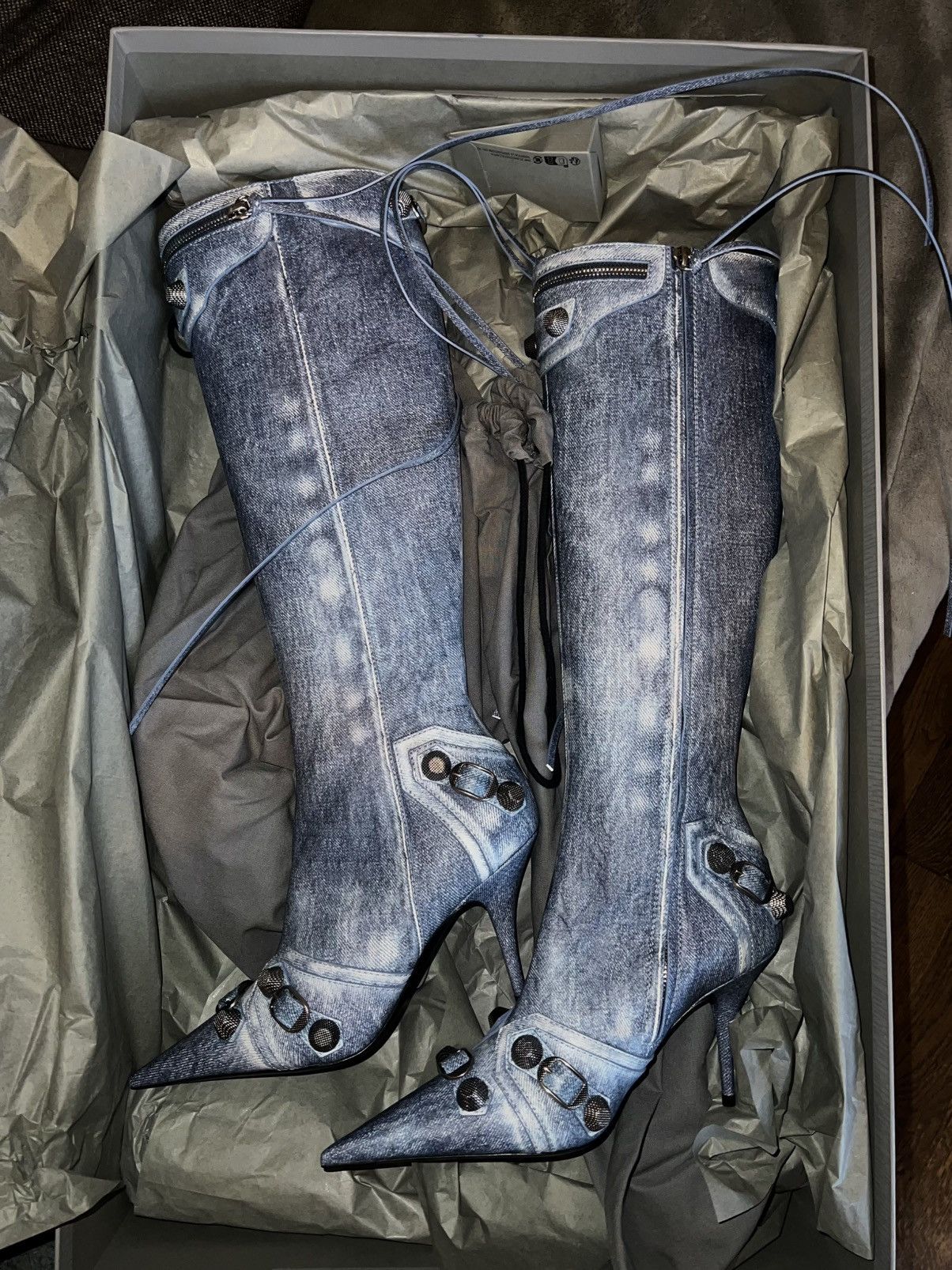 Balenciaga Boots Balenciaga Cagole denim Size US 7 / IT 37 - 1 Thumbnail