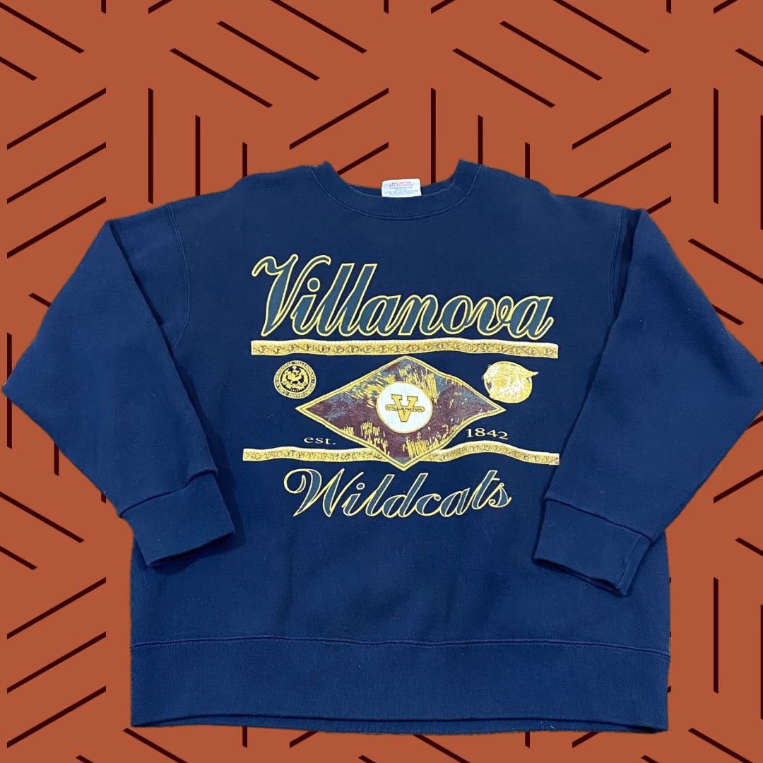 Vintage VINTAGE Villanova Sweatshirt Womens M Blue Crewneck Crable Sportswear 90s Pullover Size M / US 6-8 / IT 42-44 - 1 Thumbnail