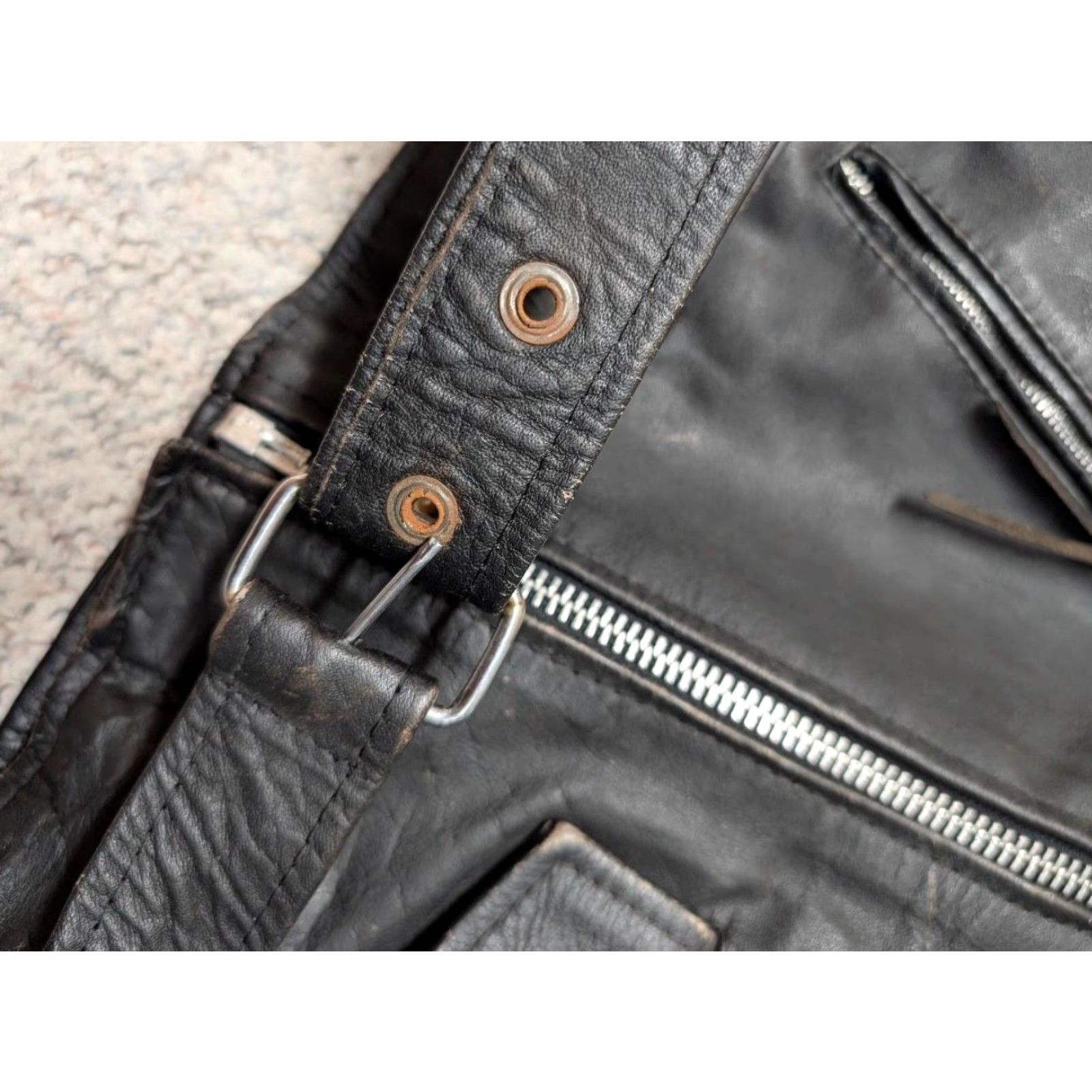 Vintage VINTAGE Wilsons motorcycle jacket Men M Black Leather 42 Open Road 1990s Biker Size US M / EU 48-50 / 2 - 7 Thumbnail