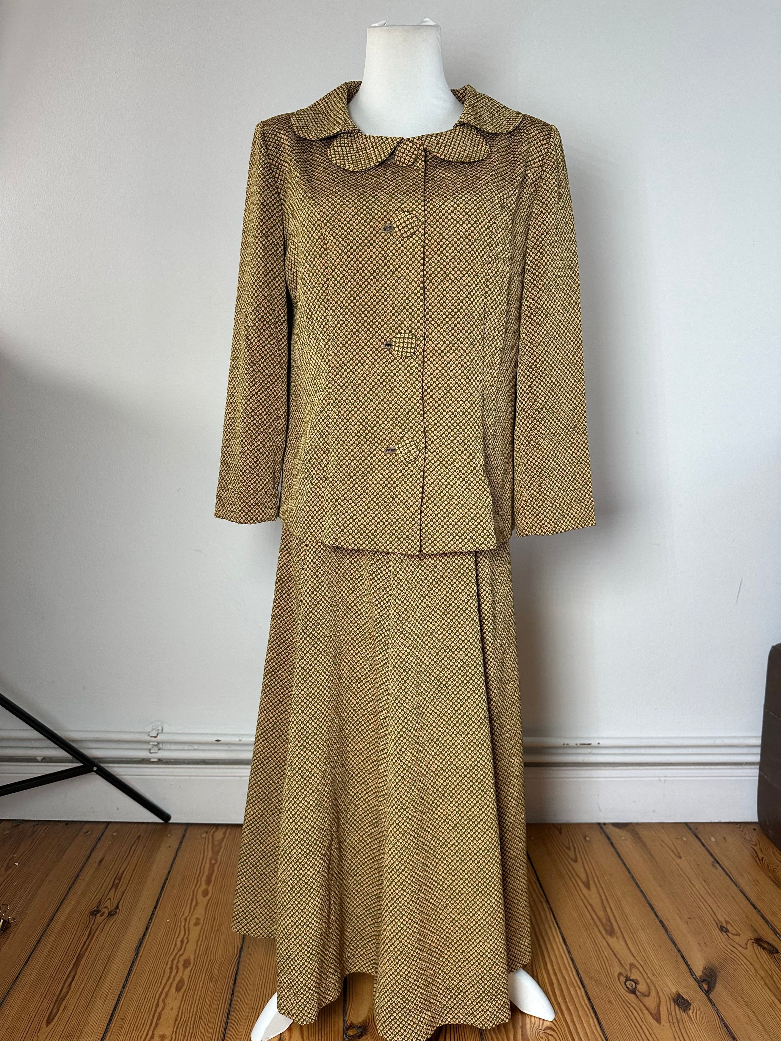 Gucci Vintage Wool Twin Set Abstract Gold Brown M Size M / US 6-8 / IT 42-44 - 1 Thumbnail