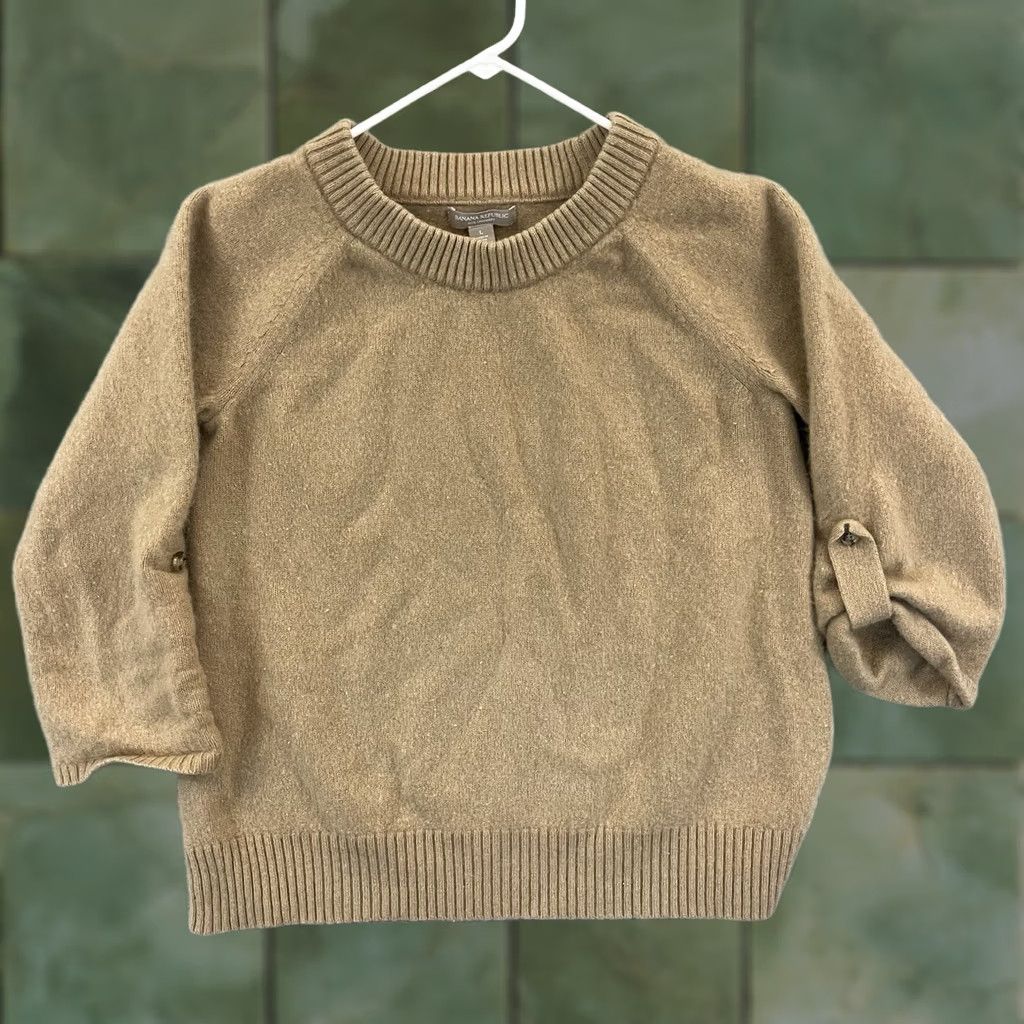 Banana Republic Banana Republic Sweater Womens L Mojave Cashmere Ribbed Roll Sleeve Pullover Size L / US 10 / IT 46 - 1 Thumbnail