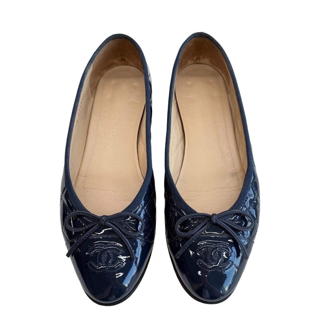 Chanel Chanel Quilted Patent Leather Ballet Flats Size 37 Size US 7 / IT 37 - 1 Thumbnail
