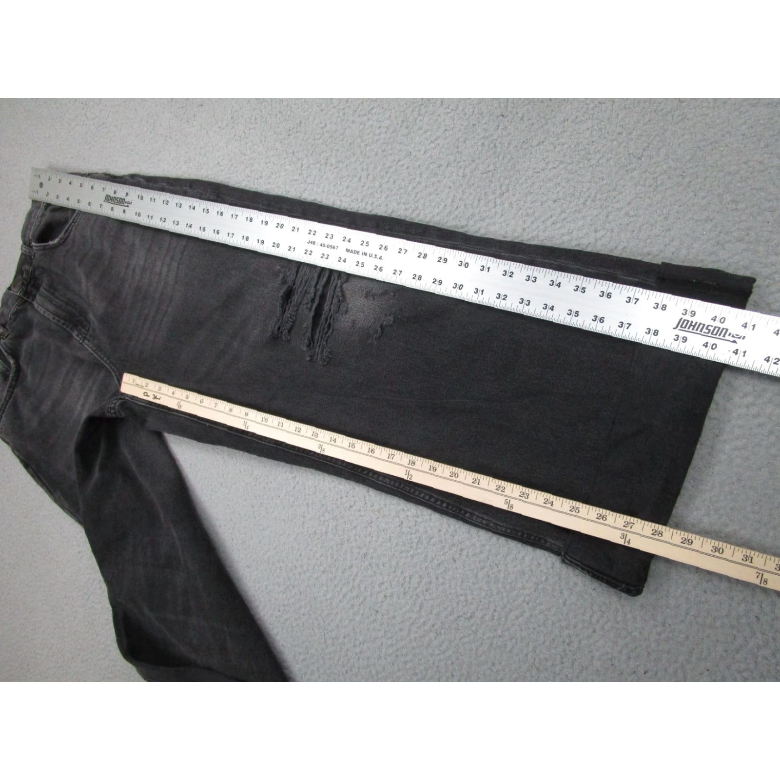 Bdg BDG Skater Baggy Jeans Womens 31x30 Black Wide-Leg Y2K 90s Grunge Skatewear Distressed Size 24" / US 00 / IT 34 - 4 Thumbnail