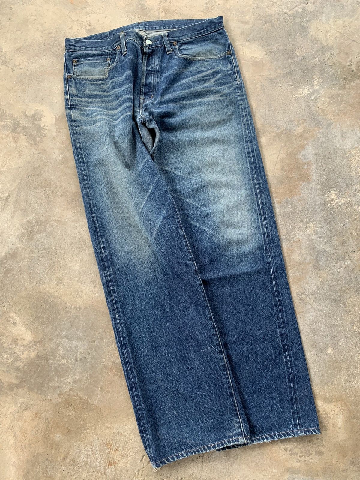 Japanese Brand vintage Okura Hr Market Selvedge Distressed denim Size US 34 / EU 50 - 7 Thumbnail