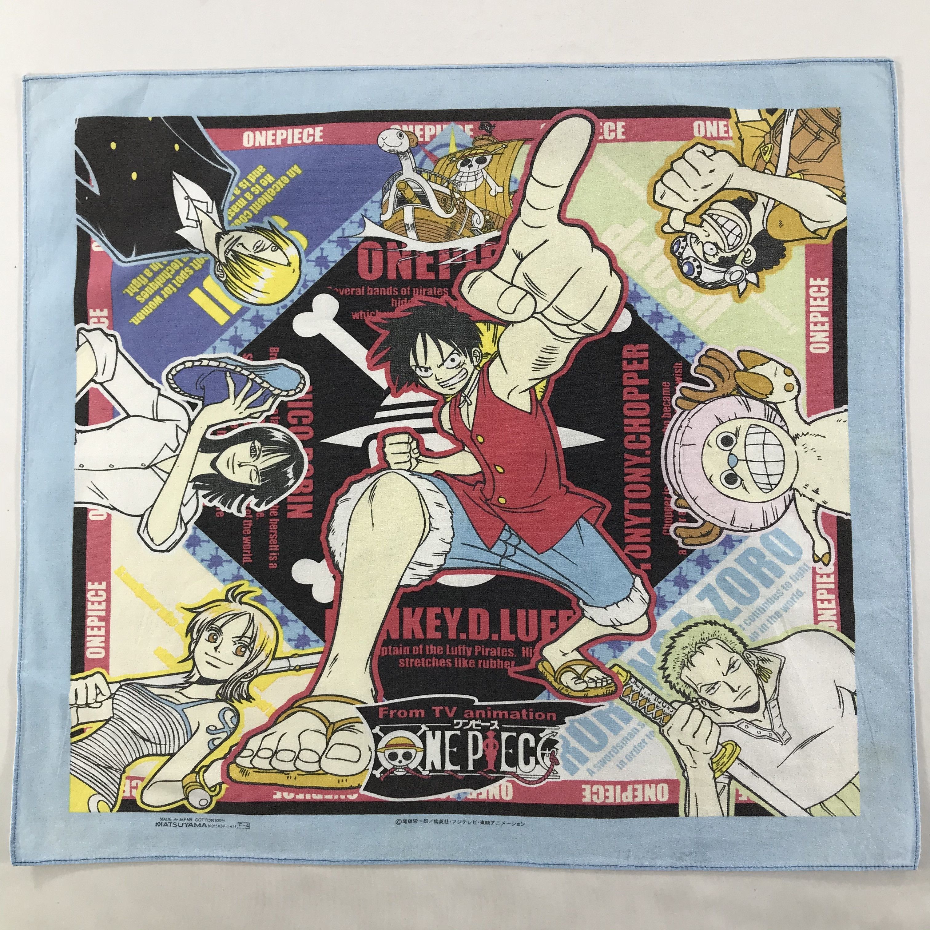 One Piece × Vintage One Piece Bandana / Handkerchief / Neckerchief - S1860 Size ONE SIZE - 1 Thumbnail