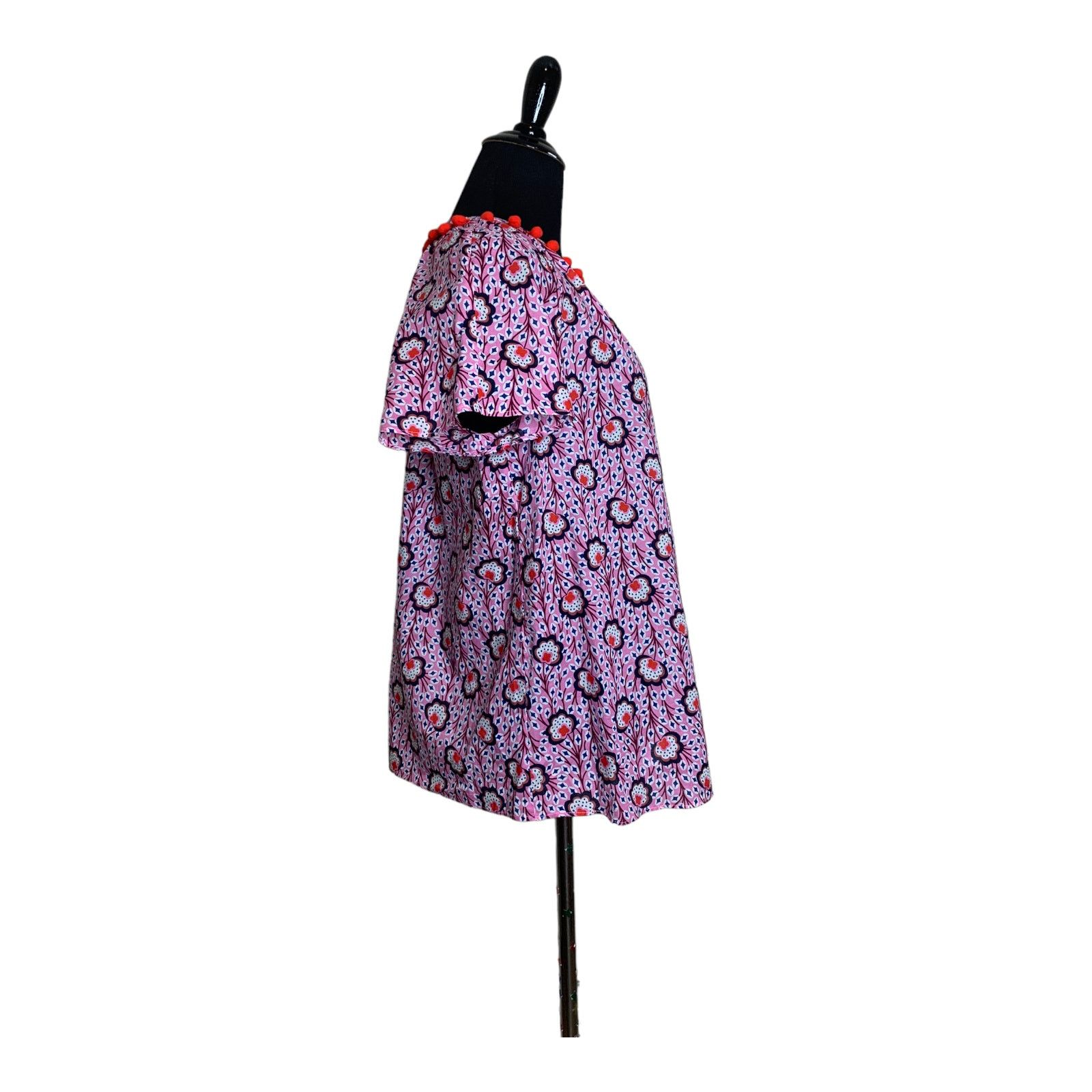 Boden Boden floral short sleeves pom pom v neck tunic top size 6 Size M / US 6-8 / IT 42-44 - 7 Thumbnail