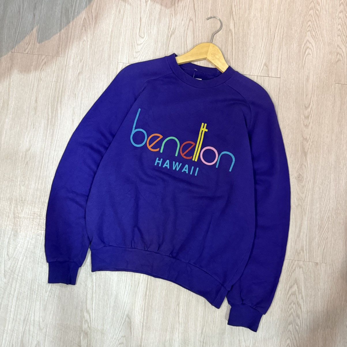 Benetton BENETTON hawaii vintage sweatshirt purple Size US M / EU 48-50 / 2 - 2 Thumbnail