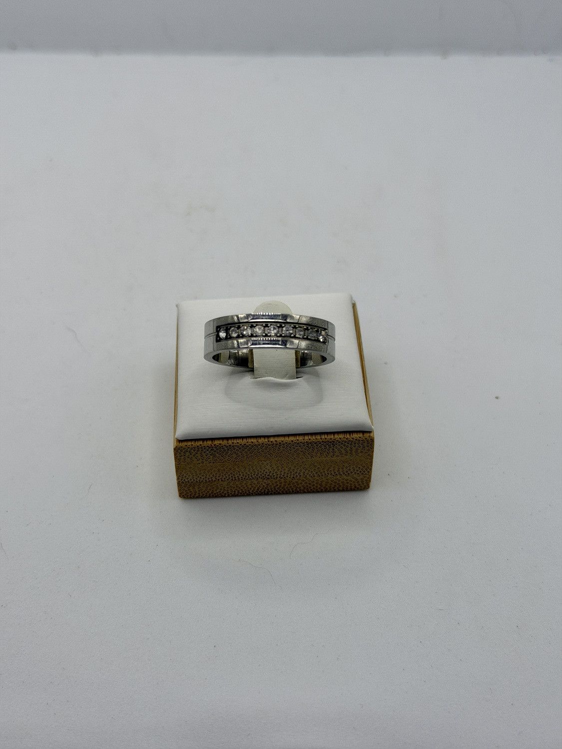 Jewelry 9 Czs Band Stainless Steel Ring - Size 10 Size ONE SIZE - 1 Thumbnail