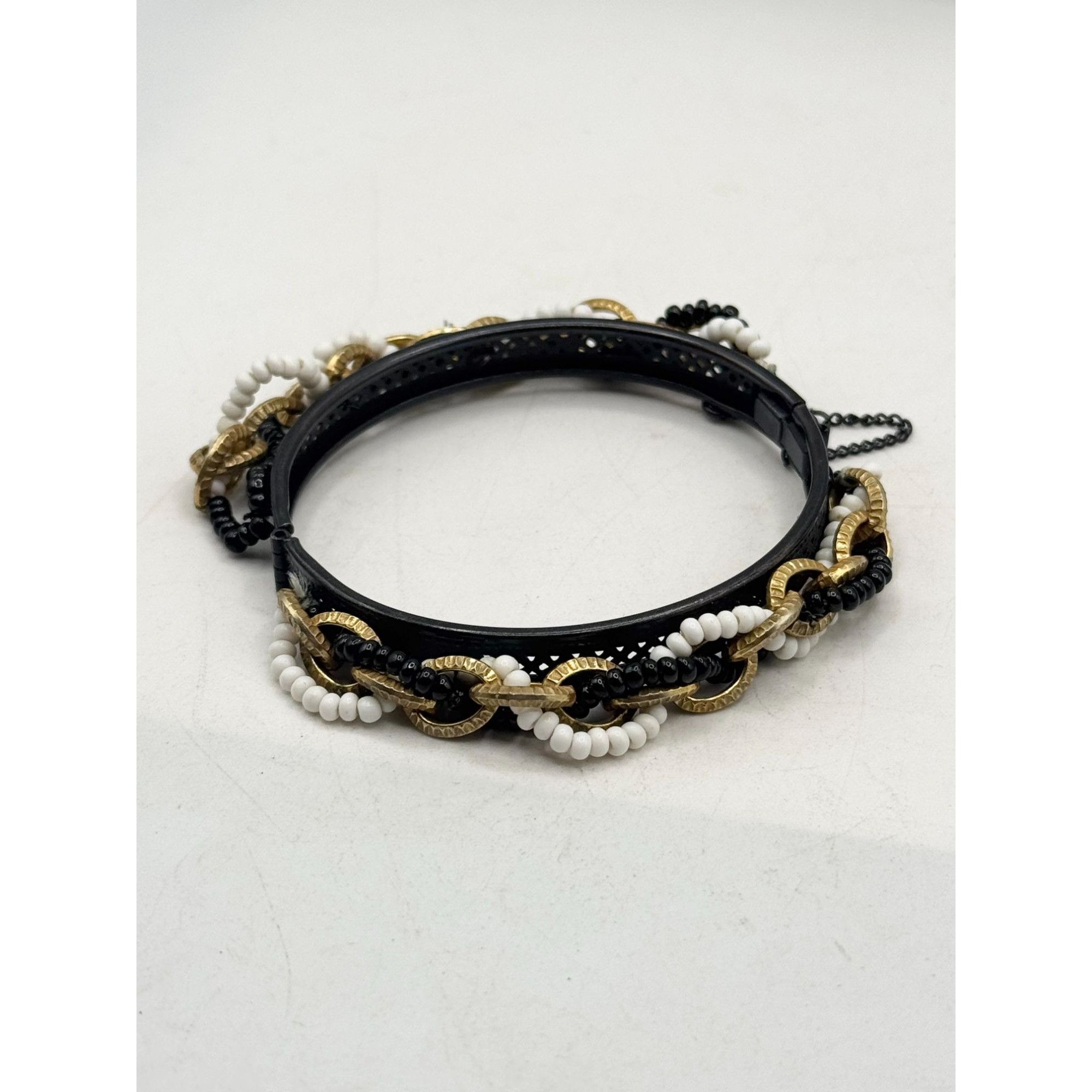 Miriam Haskell Miriam Haskell Beaded Wrapped Chain Bangle Bracelet Size ONE SIZE - 4 Thumbnail