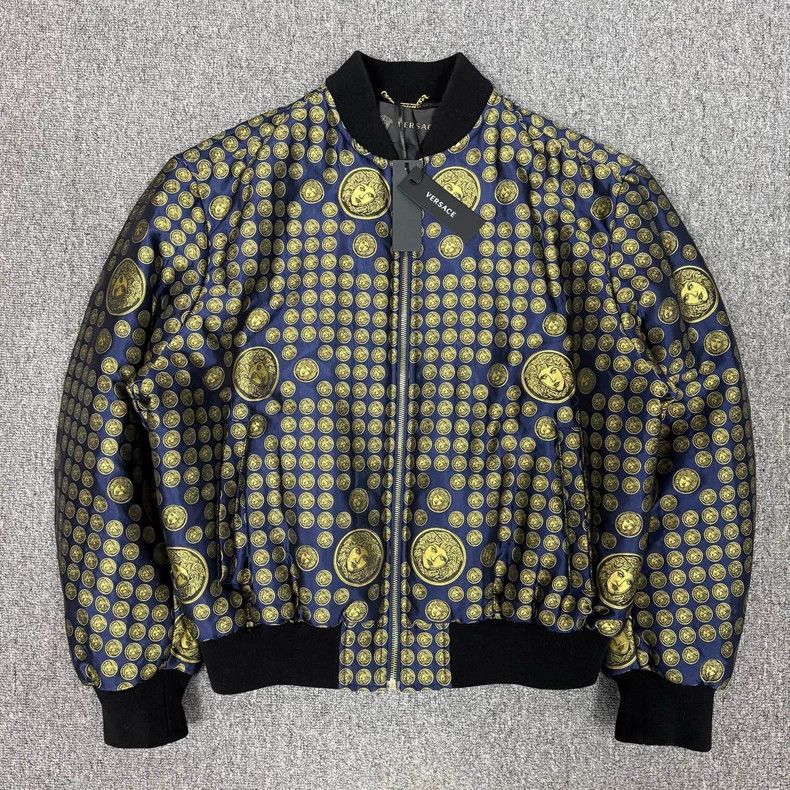 Shirt Jacket Versace Jacke Xl Versace Puffer Jacket Blue XL – Peeces