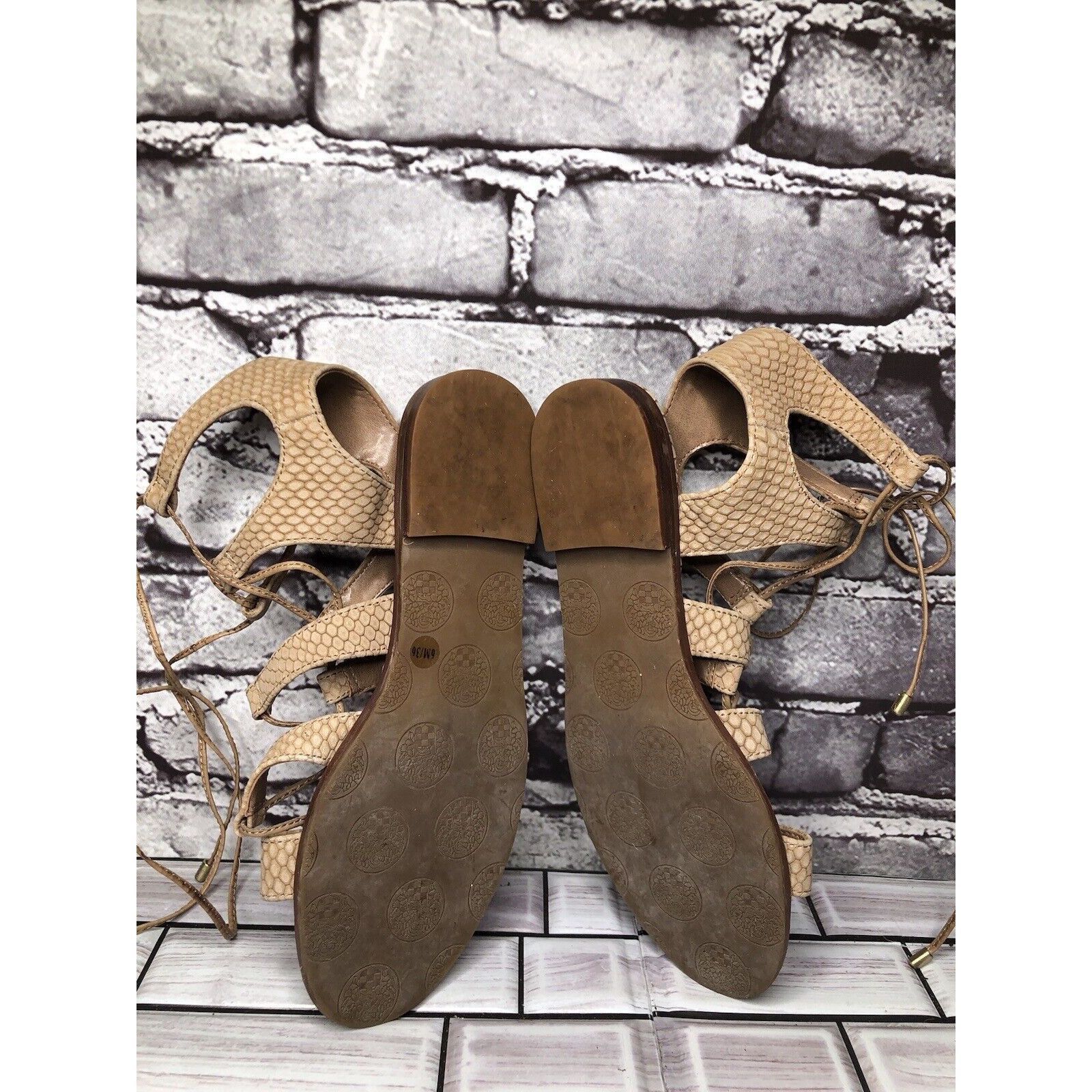 Vince Camuto Vince Camuto Tany Tan Leather Snake Print Gladiator Lace San Size US 6 / IT 36 - 13 Thumbnail