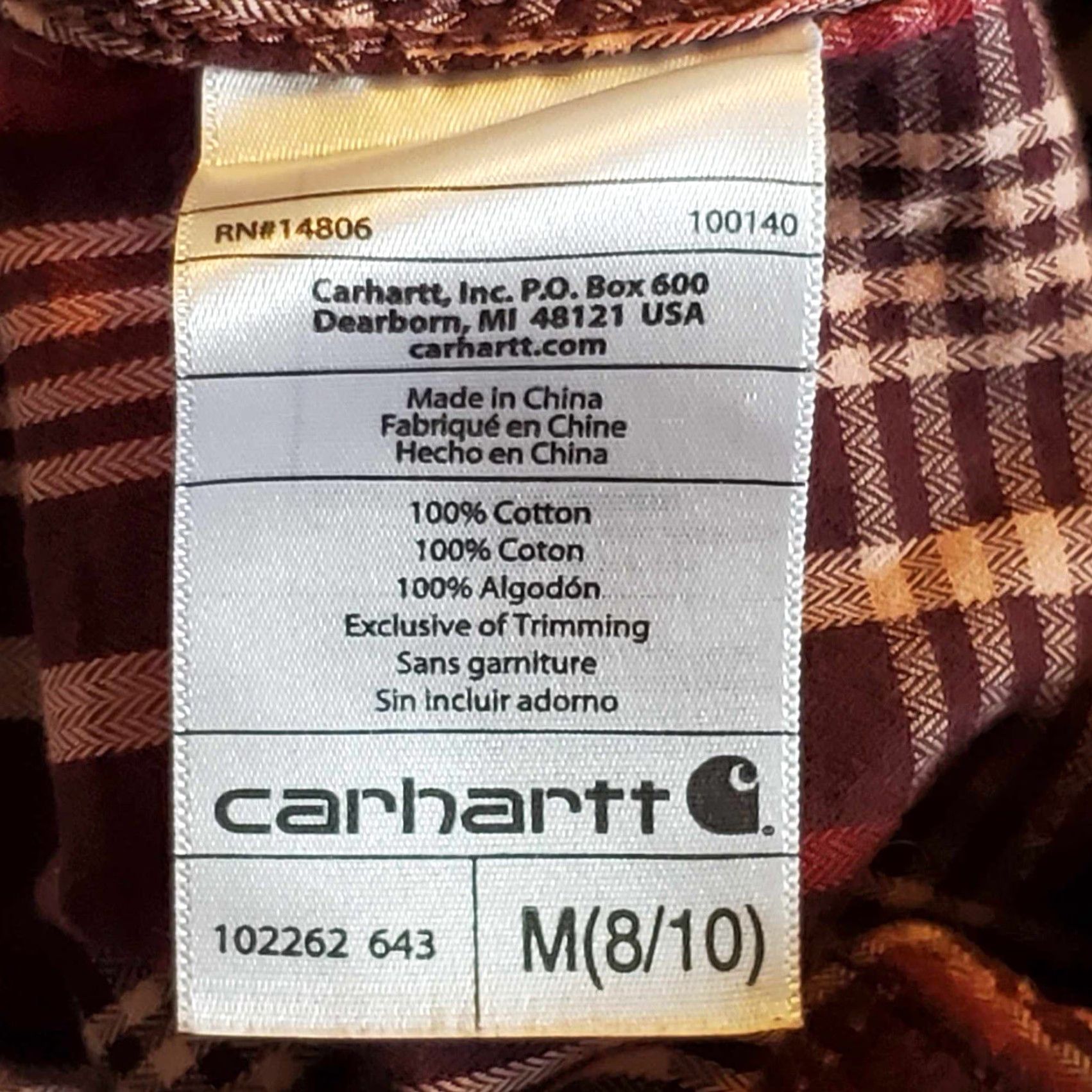 Carhartt Carhartt Shirt Womens Size M Red Plaid Flannel Button-Up Long Sleeve Size M / US 6-8 / IT 42-44 - 2 Thumbnail