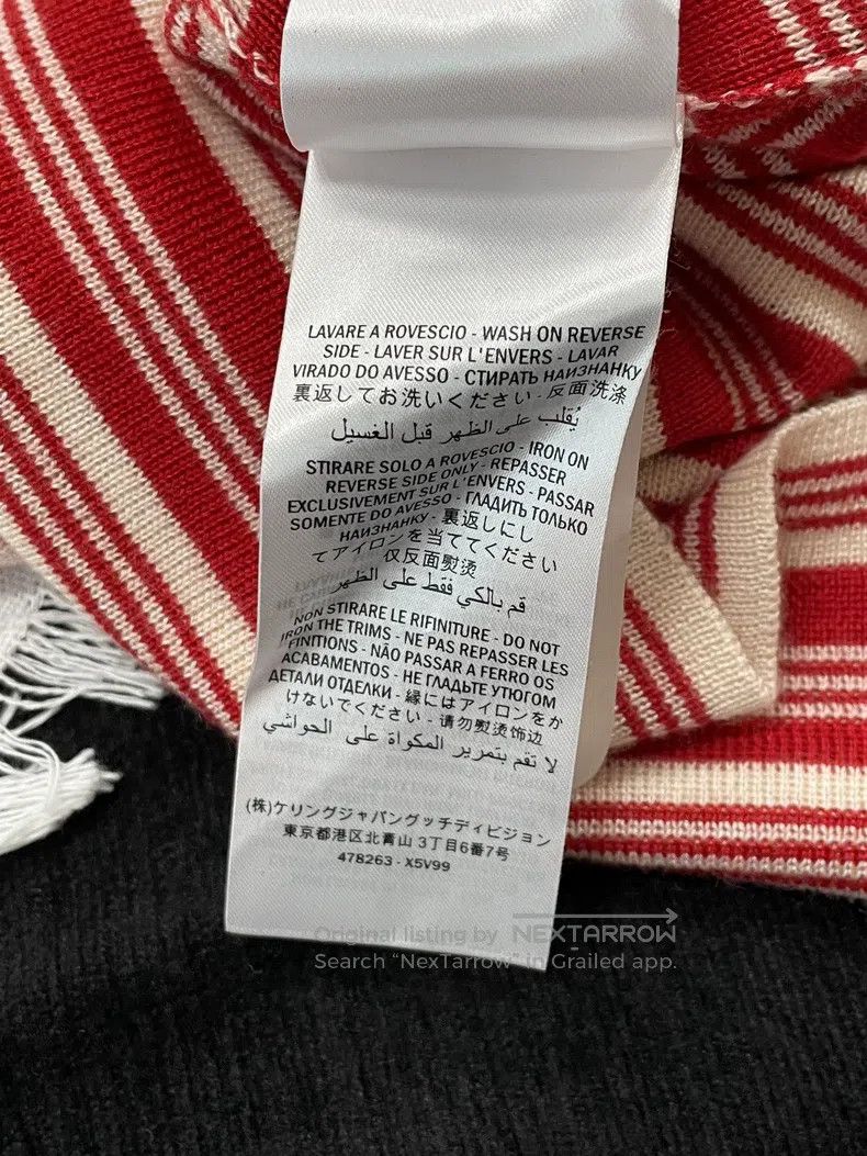 Gucci Gucci Red and white striped gold-coloured letter knitting Size M / US 6-8 / IT 42-44 - 6 Thumbnail