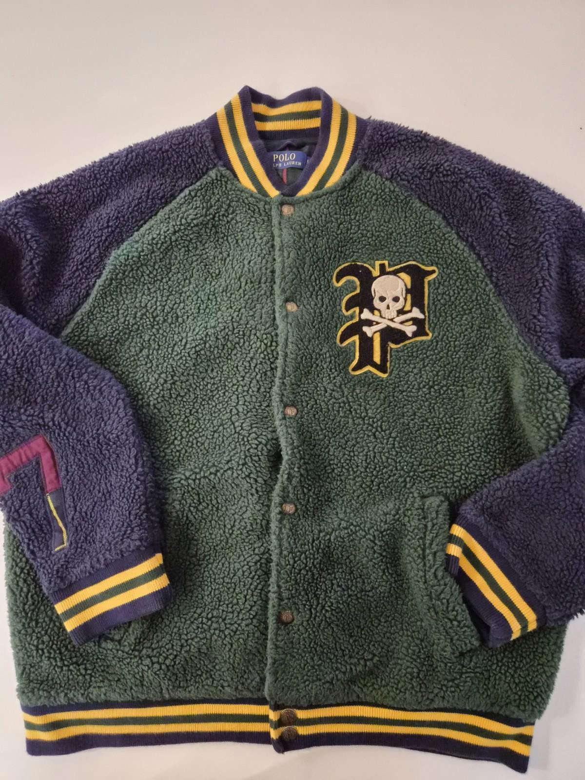 Polo Ralph Lauren Polo Ralph Lauren Pirate Skull Sherpa Fleece Varsity Jacket Size US L / EU 52-54 / 3 - 1 Thumbnail