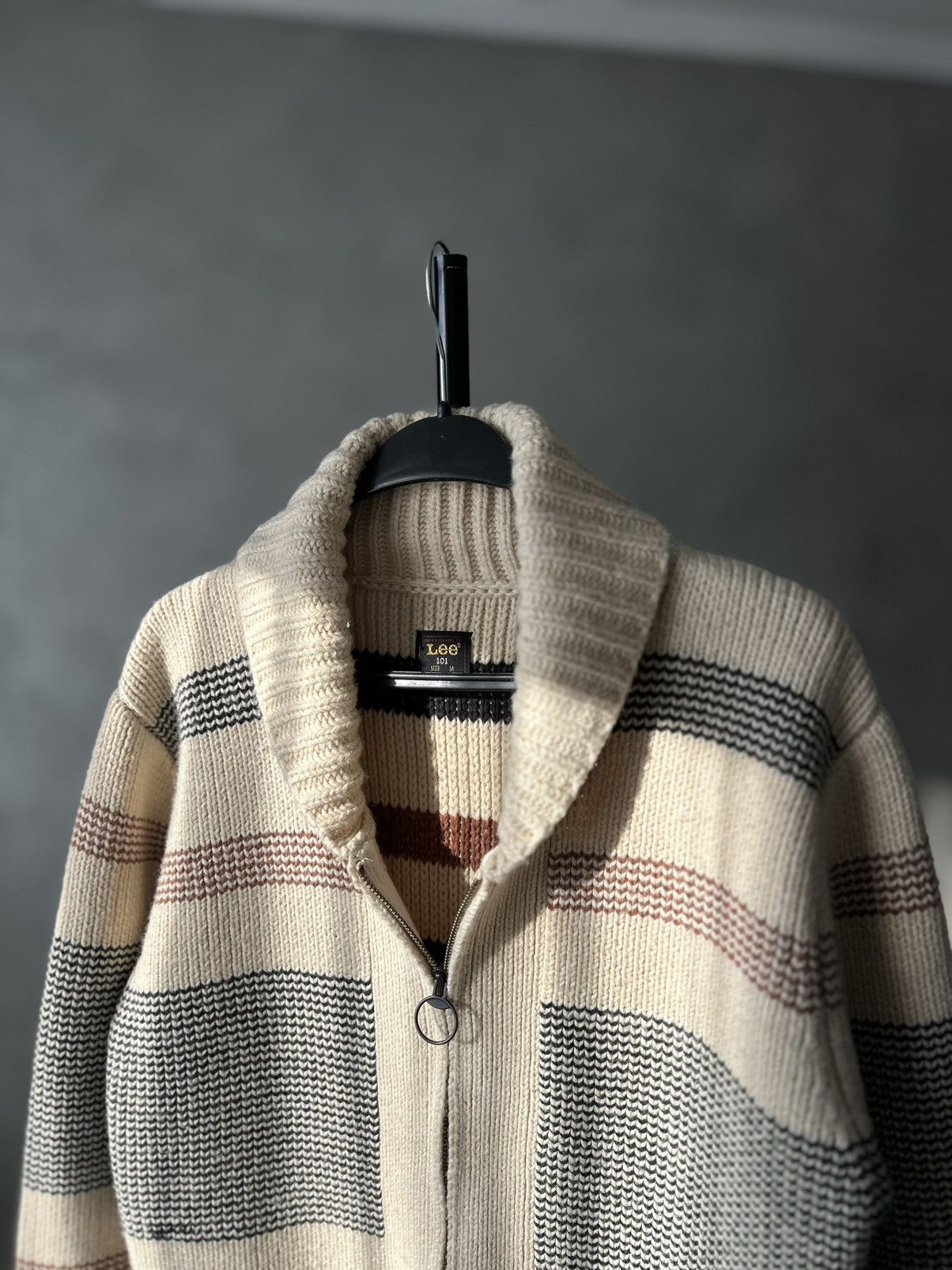 Lee Lee 101 Shawl Neck Knit Wool Cardigan M Size US M / EU 48-50 / 2 - 13 Thumbnail