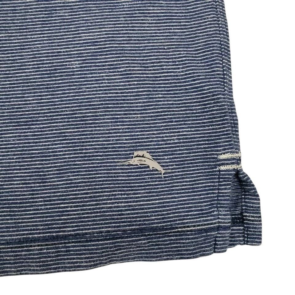 Tommy Bahama Tommy Bahama Polo Shirt Caribbean Navy Blue Tonal Striped XL Size US XL / EU 56 / 4 - 11 Thumbnail