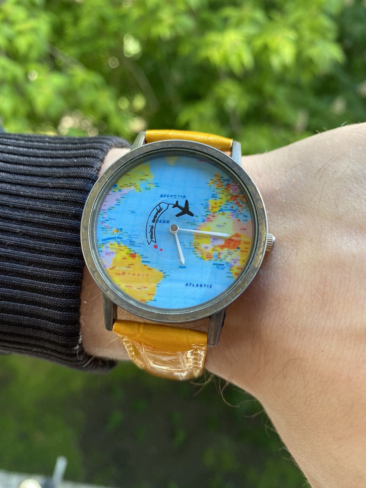 Japanese Brand × Jewelry × Vintage World Map Travel Watch with Airplane Second Hand! Size ONE SIZE - 5 Thumbnail