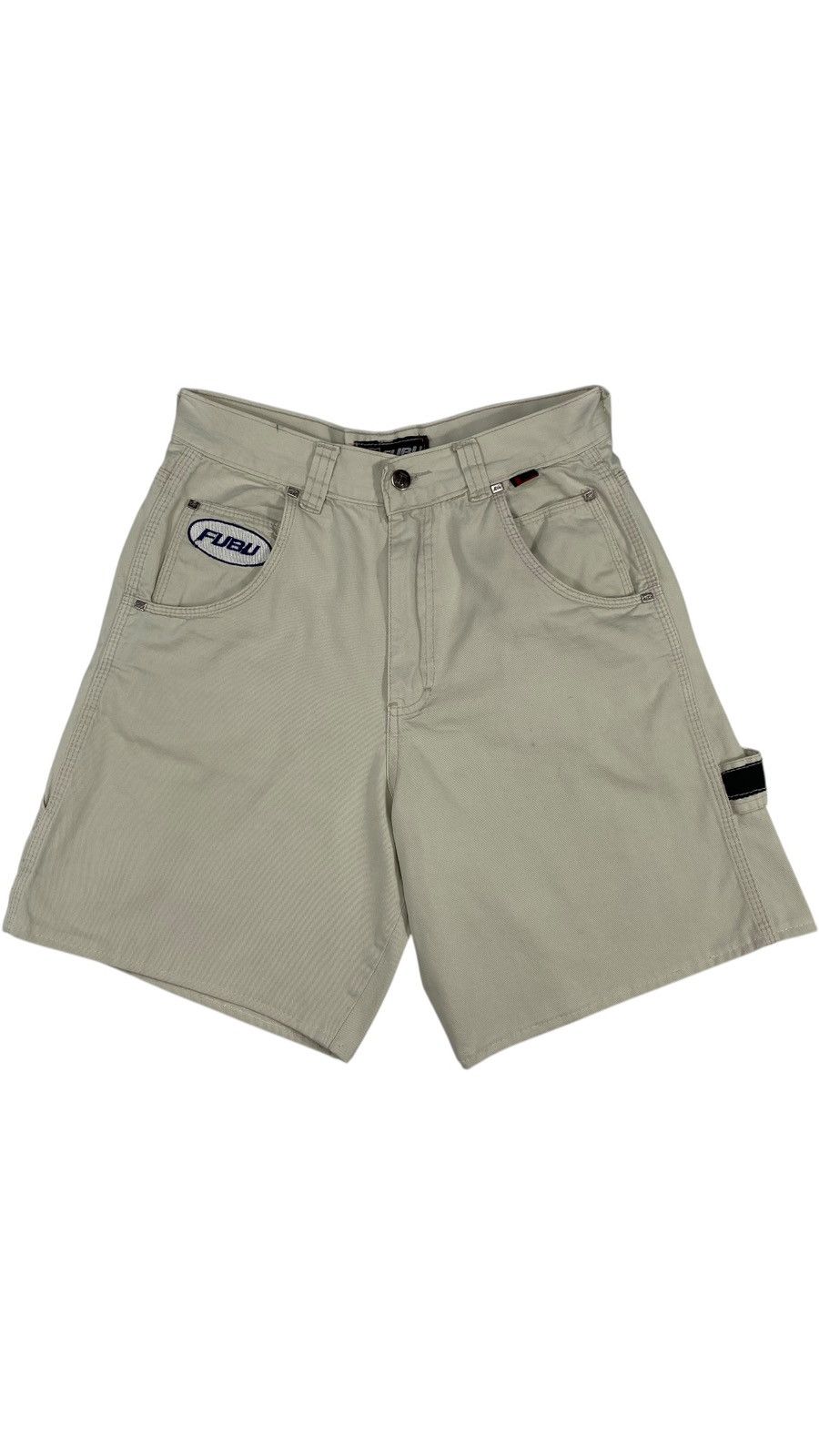 Fubu LASTDROP🔥Vintage 90s Fubu Rap Hip Hop Cargo Carpenter Shorts Size US 29 - 2 Thumbnail