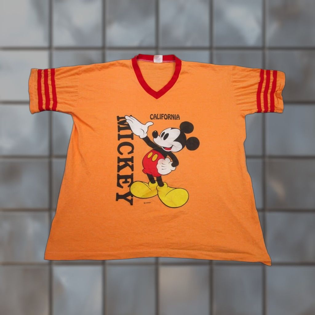 Velva Sheen VINTAGE Velva Sheen Men’s XL Disney T-Shirt Grunge 80s 70s 90s Cartoon Mickey Mouse Yellow Cotton Blend Jersey Single Stitch Ringer Size US XL / EU 56 / 4 - 1 Thumbnail